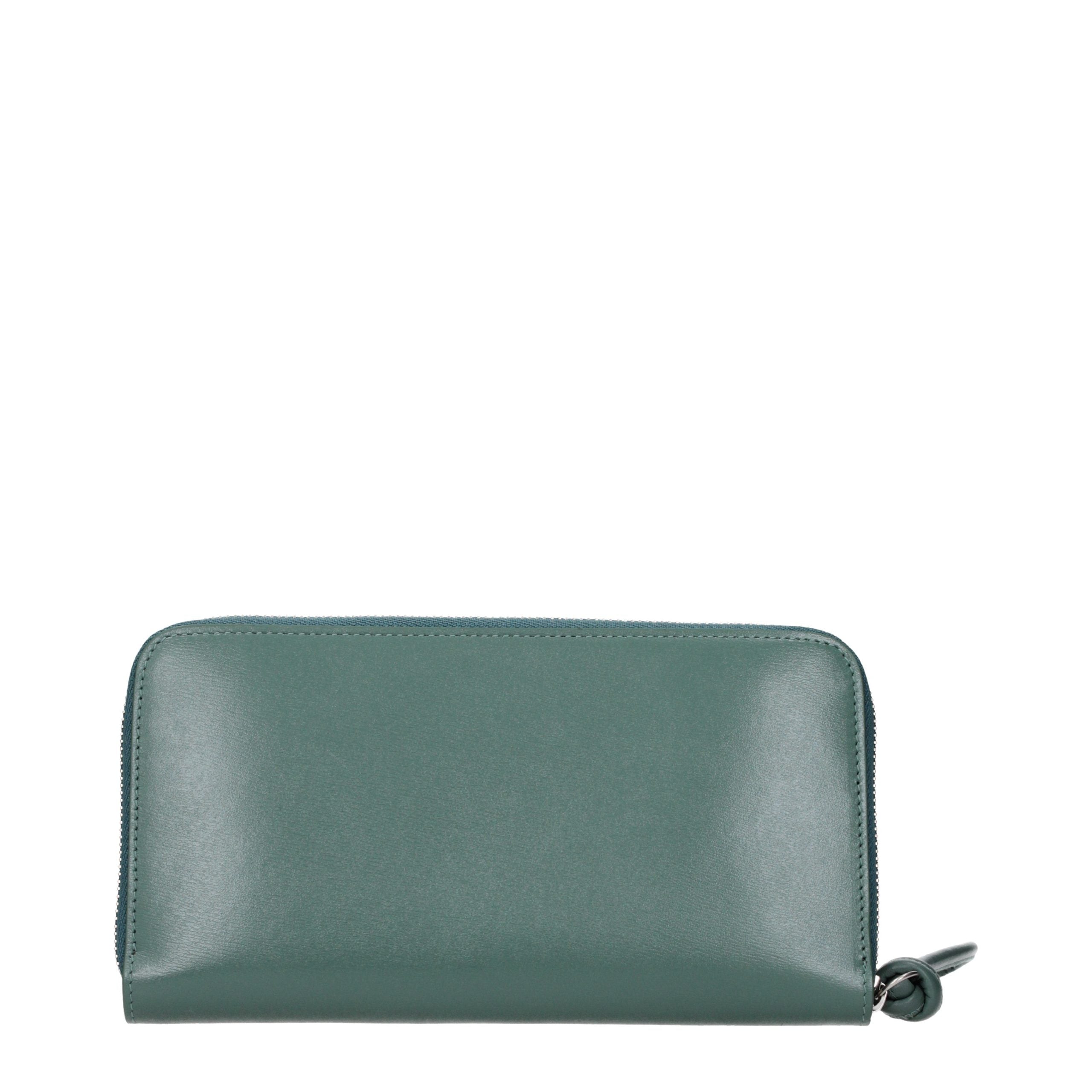Jil Sander Seaweed Green Zip-Around Long Leather Wallet