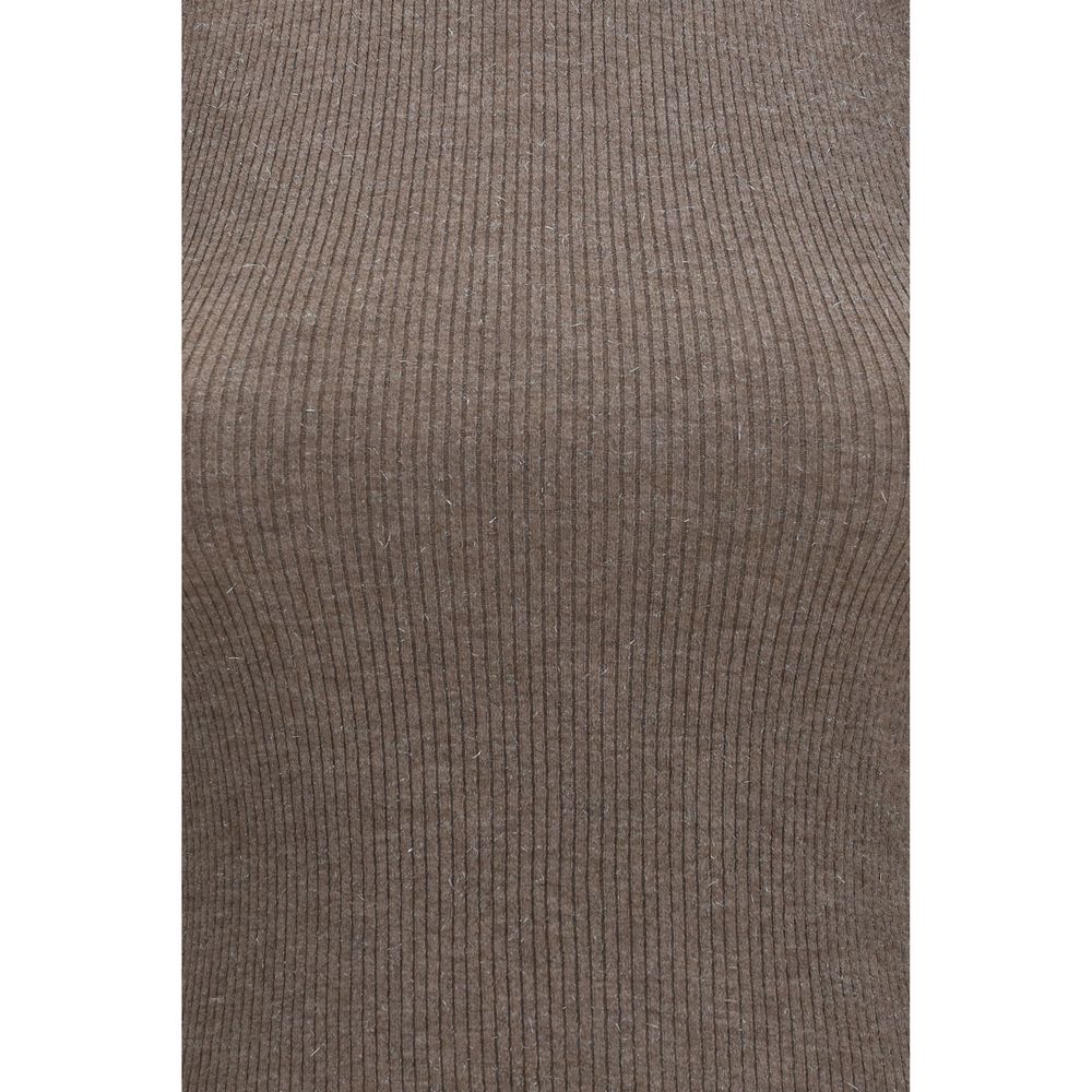 Brunello Cucinelli Brown Cashmere Sleeveless Jacket