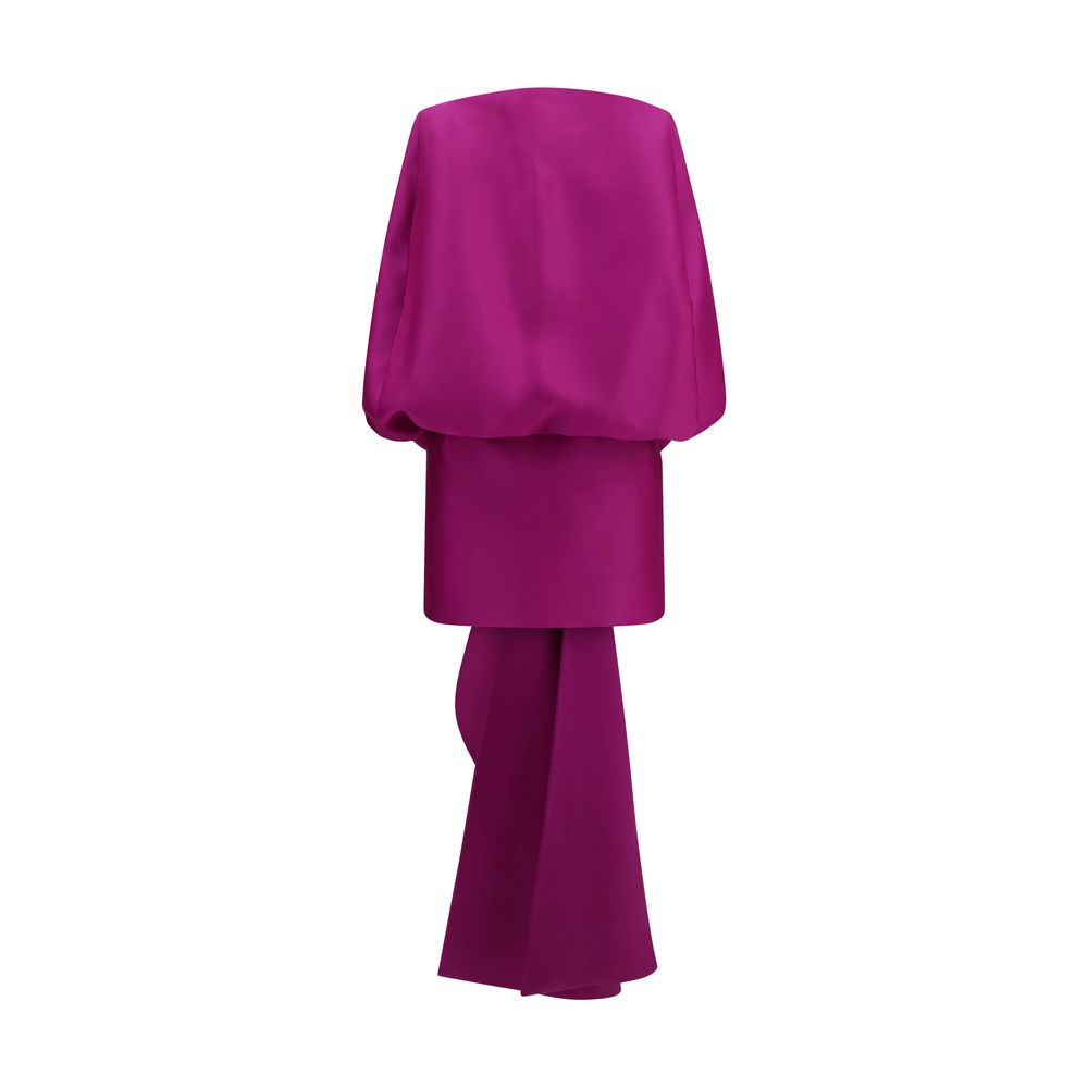 Balenciaga Purple Wool Cocktail Dress