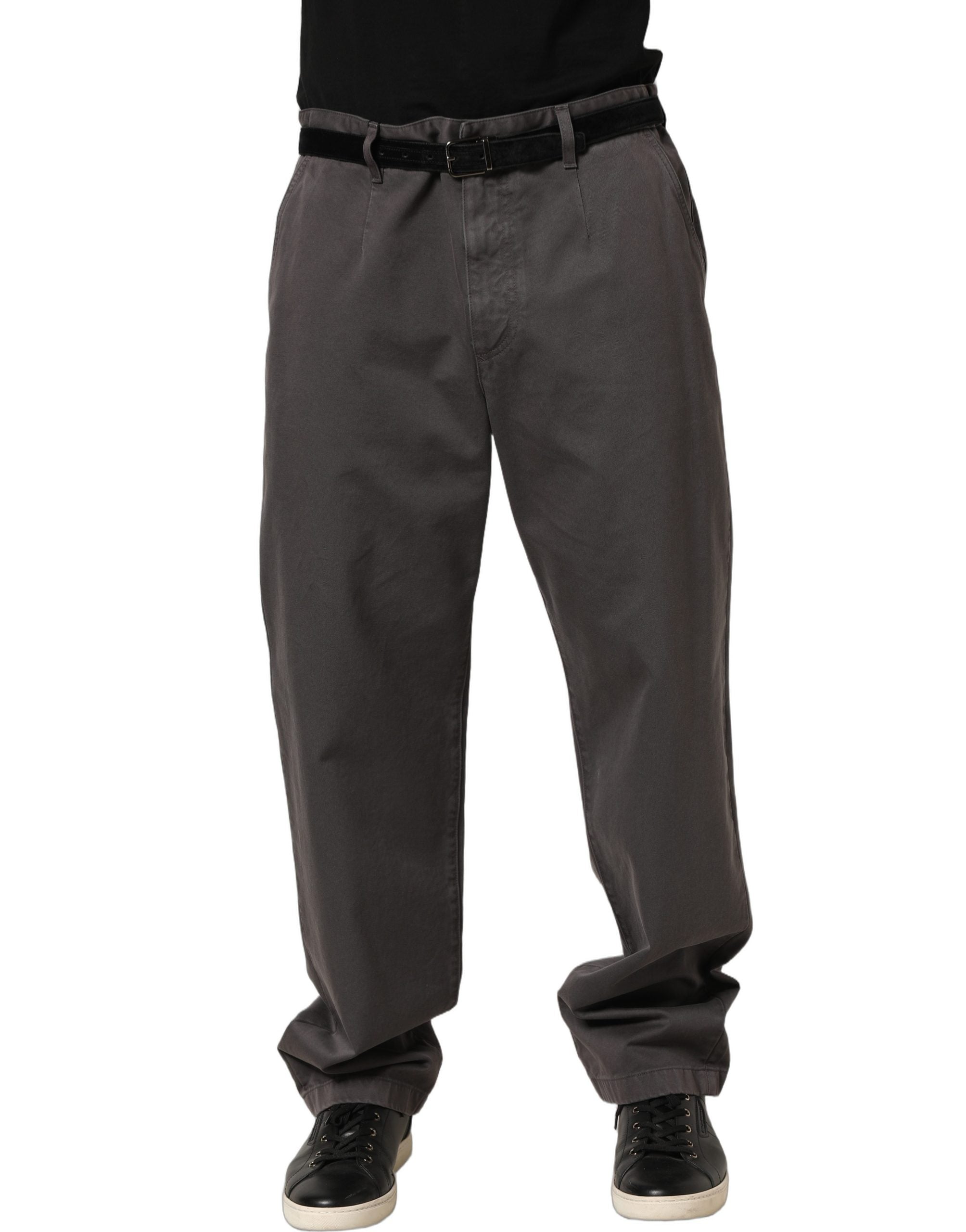Pre-Owned Dolce & Gabbana Dark Gray MidWaist Straight Men Trouser Pants