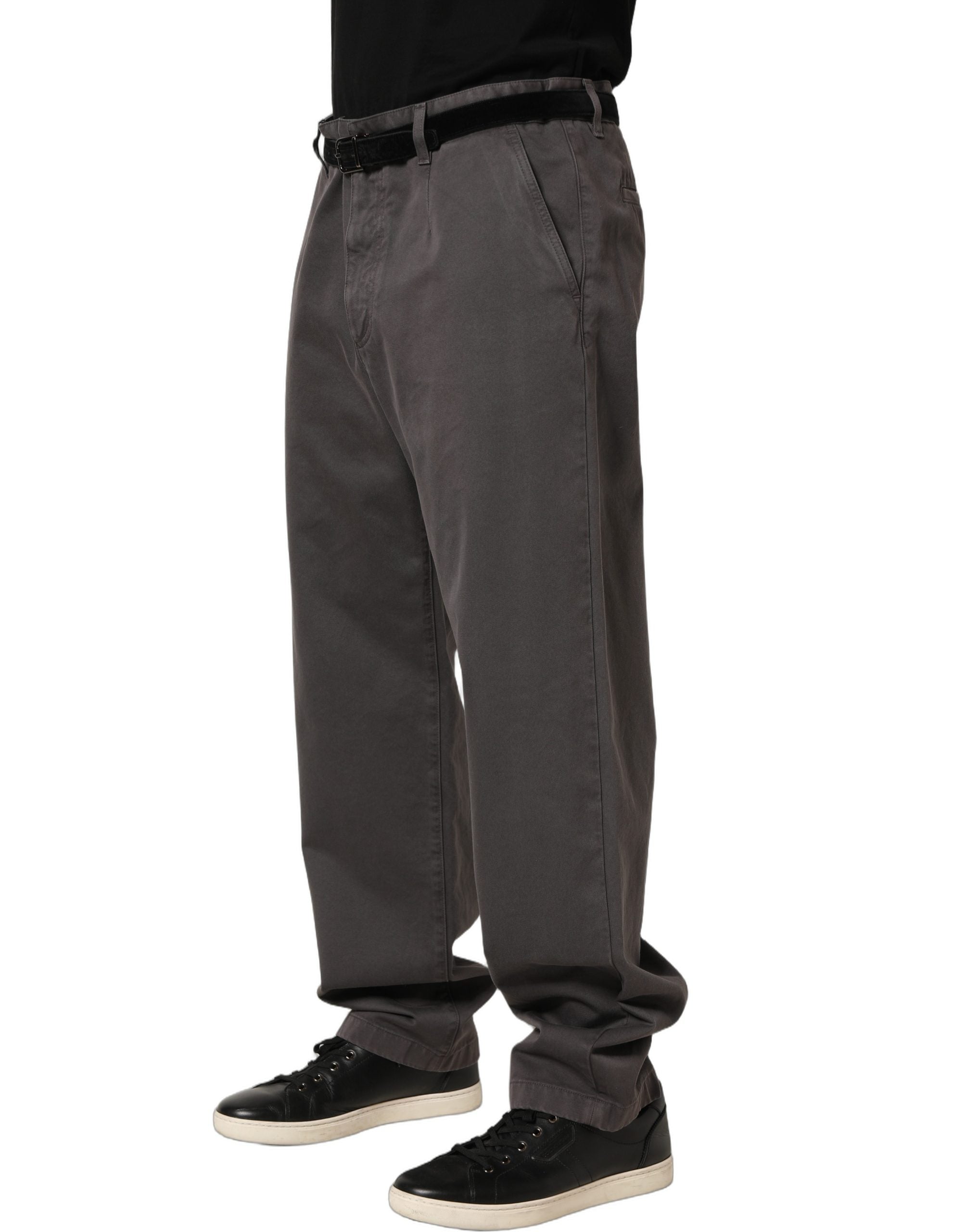 Pre-Owned Dolce & Gabbana Dark Gray MidWaist Straight Men Trouser Pants