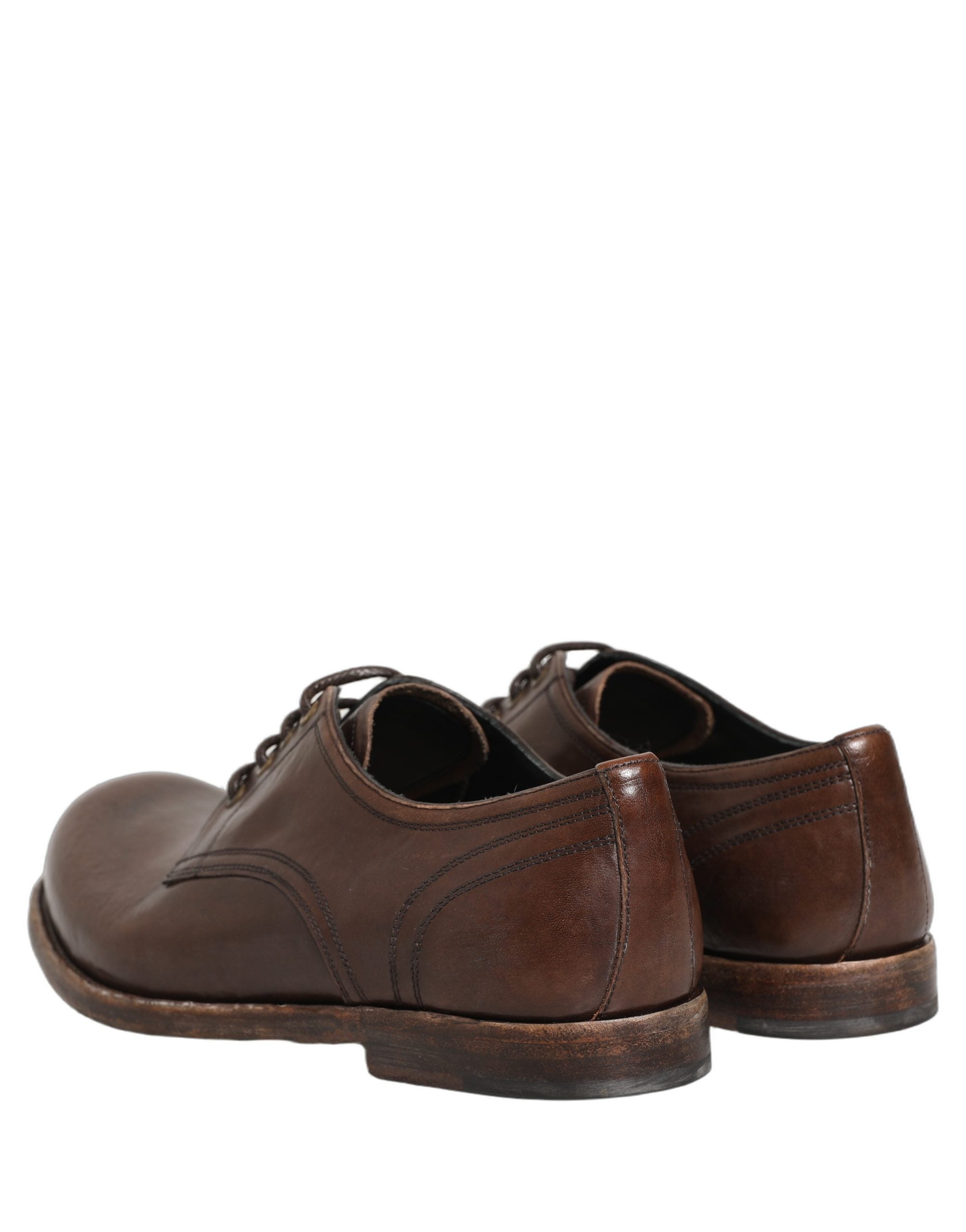 Dolce & Gabbana Brown Leather Derby Dress Men Formal Shoes