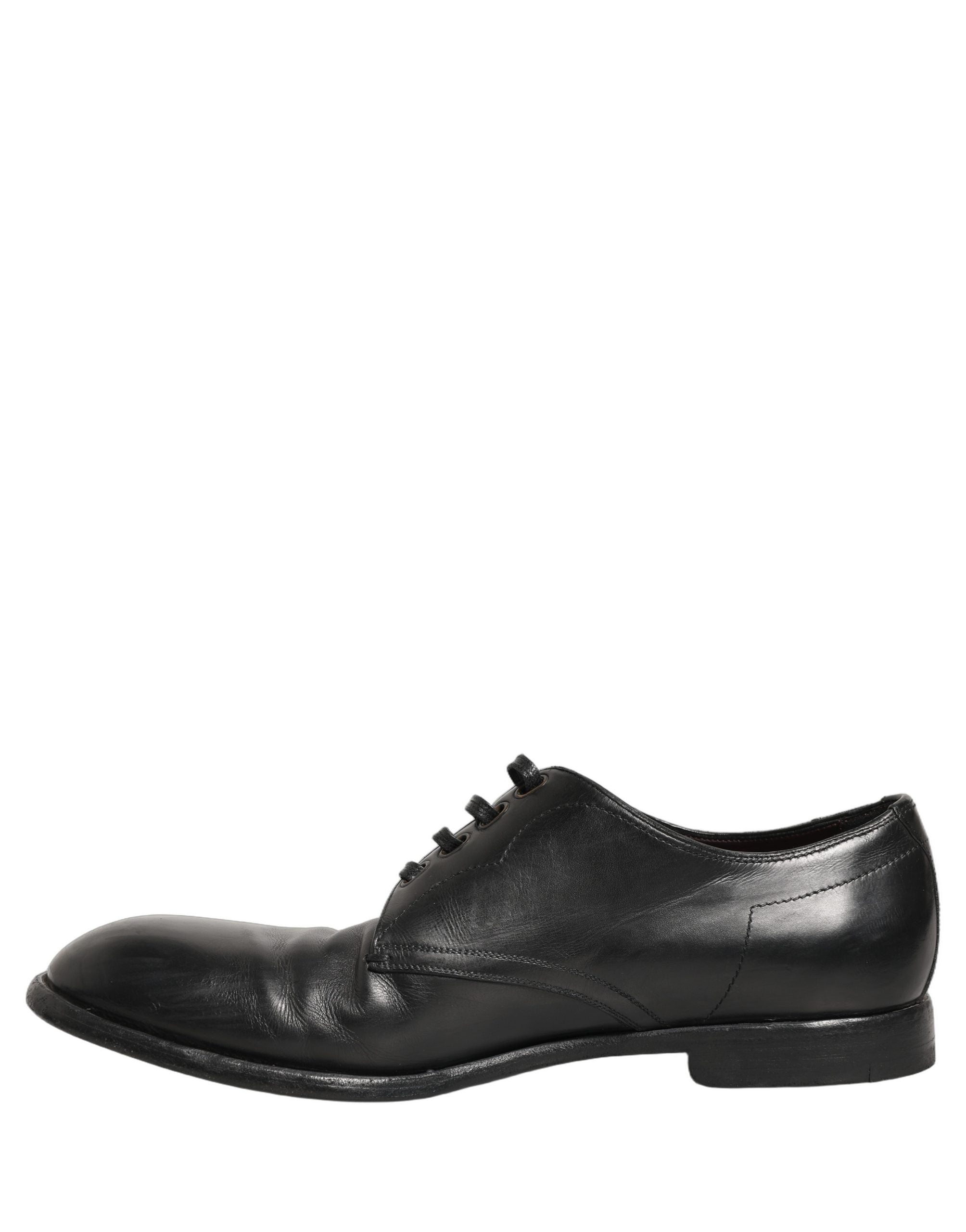 Dolce & Gabbana Black Leather Derby Dress Men Formal Shoes