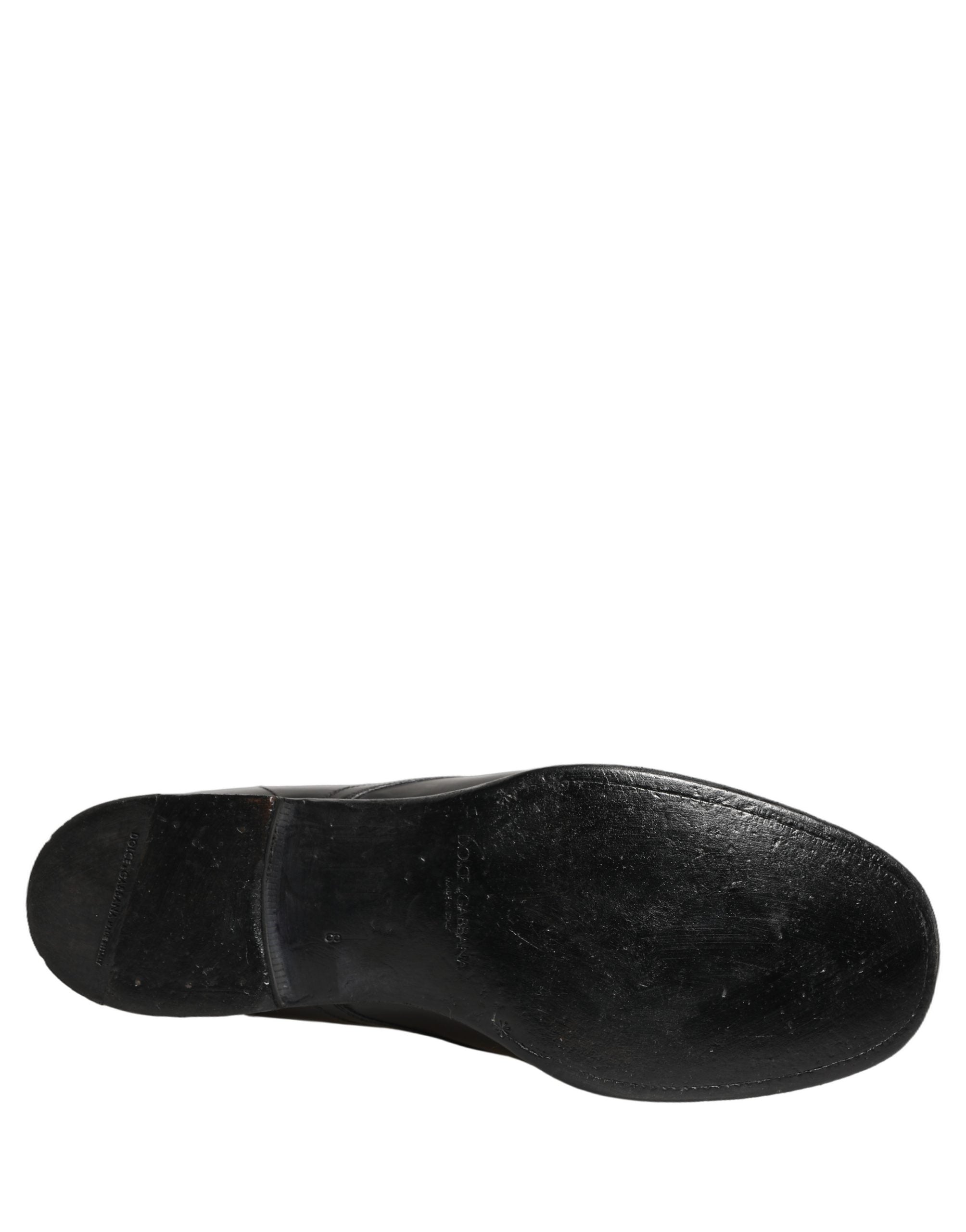 Dolce & Gabbana Black Leather Derby Dress Men Formal Shoes