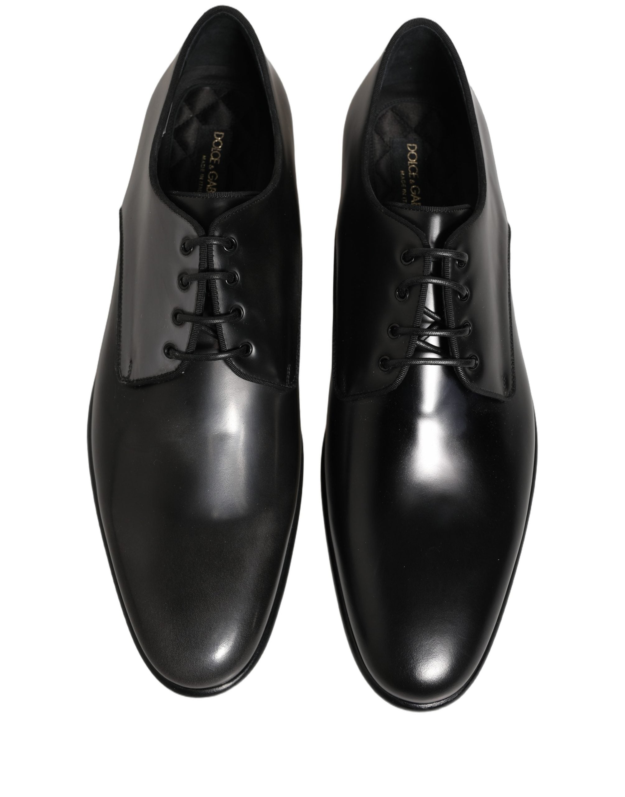 Pre-Owned Dolce & Gabbana Black Leather Men Derby Dress Formal Shoes