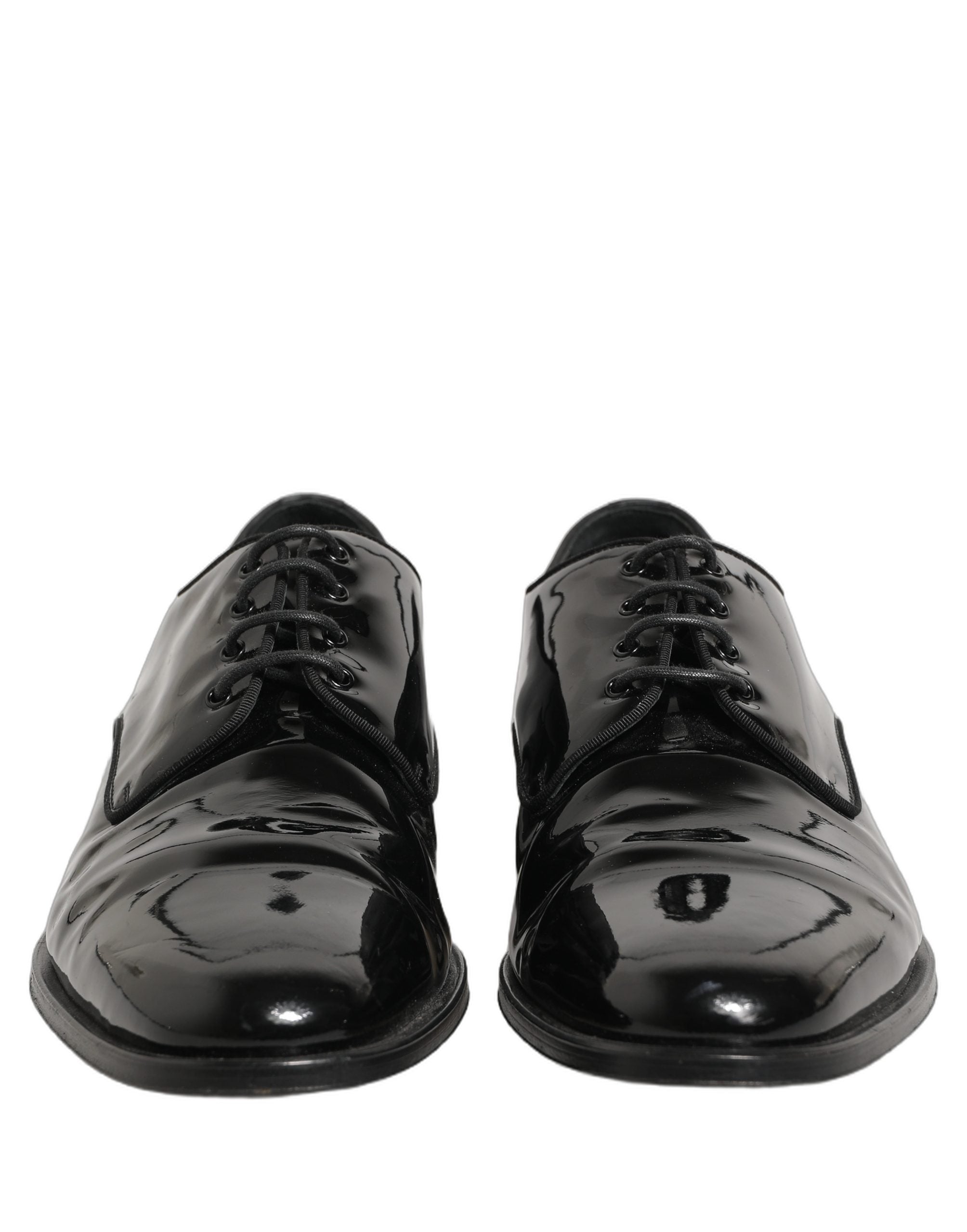 Dolce & Gabbana Black Leather Men Derby Dress Formal Shoes