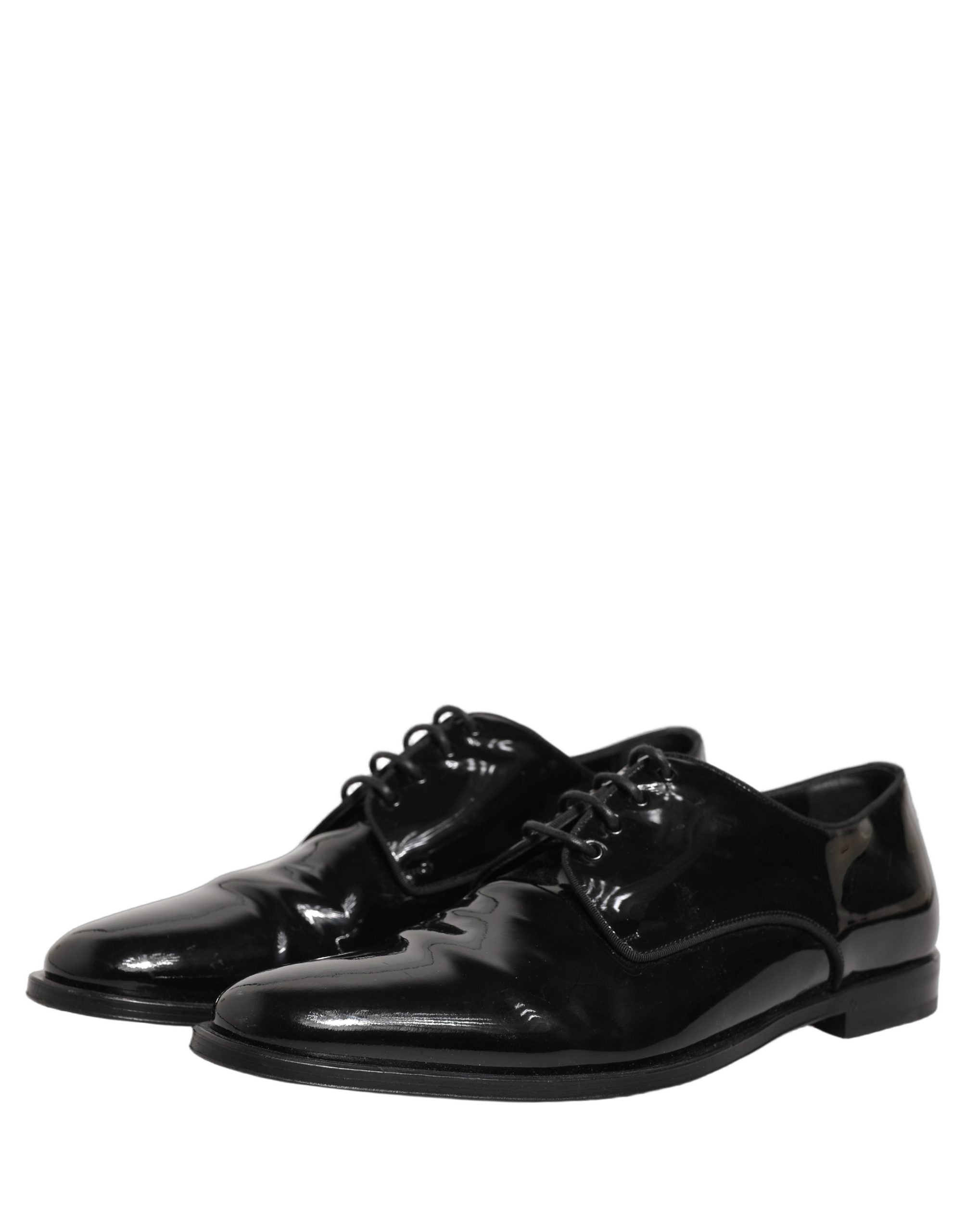 Dolce & Gabbana Black Leather Men Derby Dress Formal Shoes