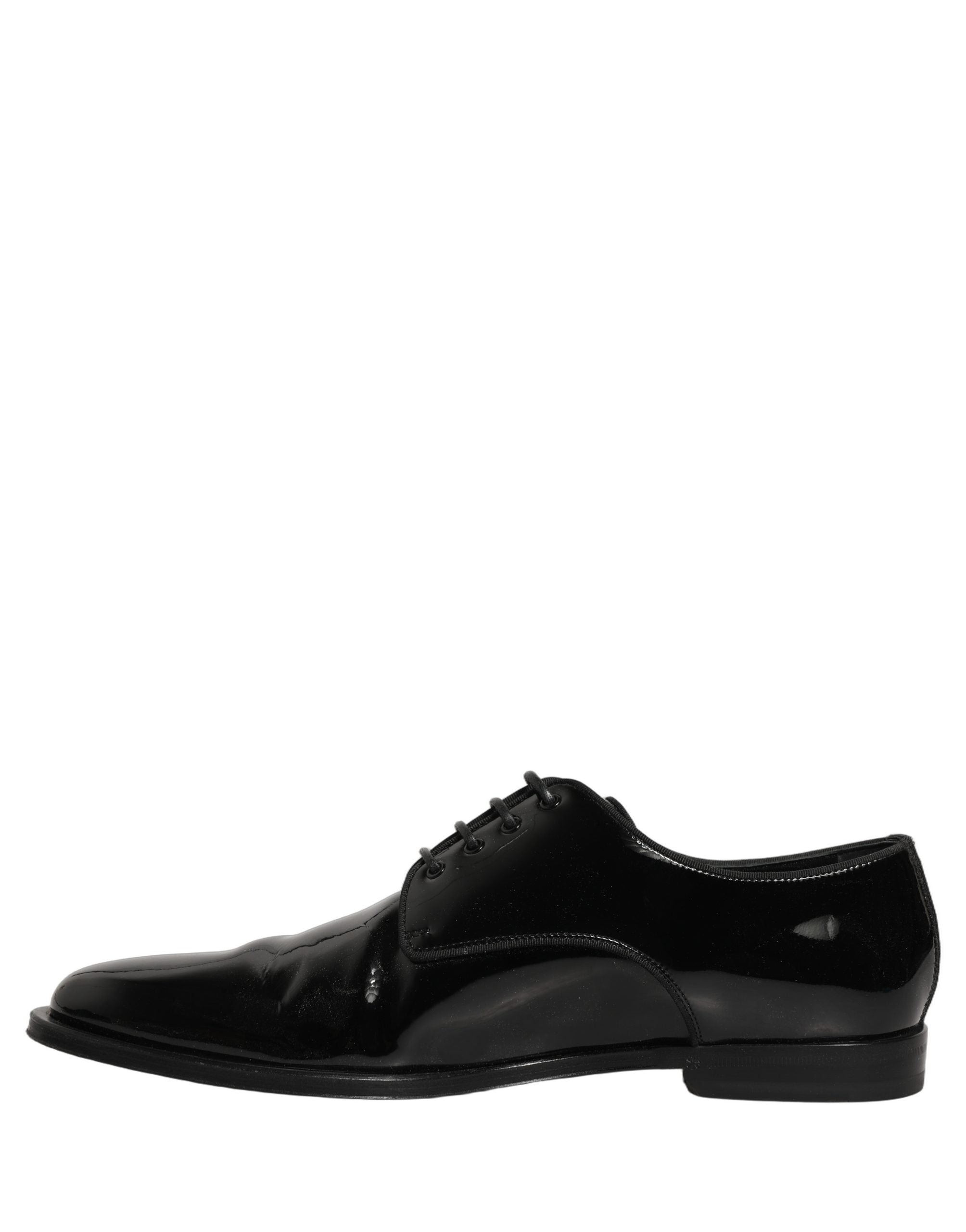 Dolce & Gabbana Black Leather Men Derby Dress Men Formal Shoes
