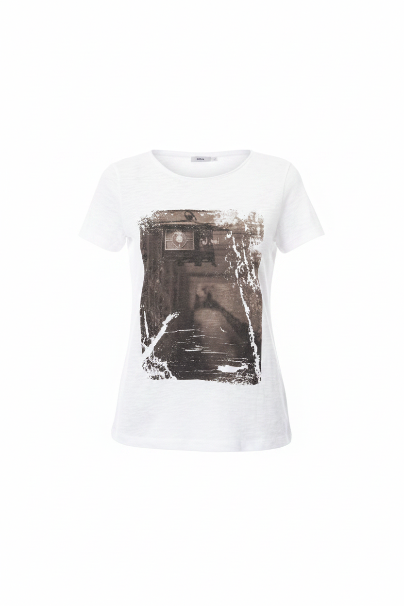 Trussardi Action White Cotton Graphic T-Shirt
