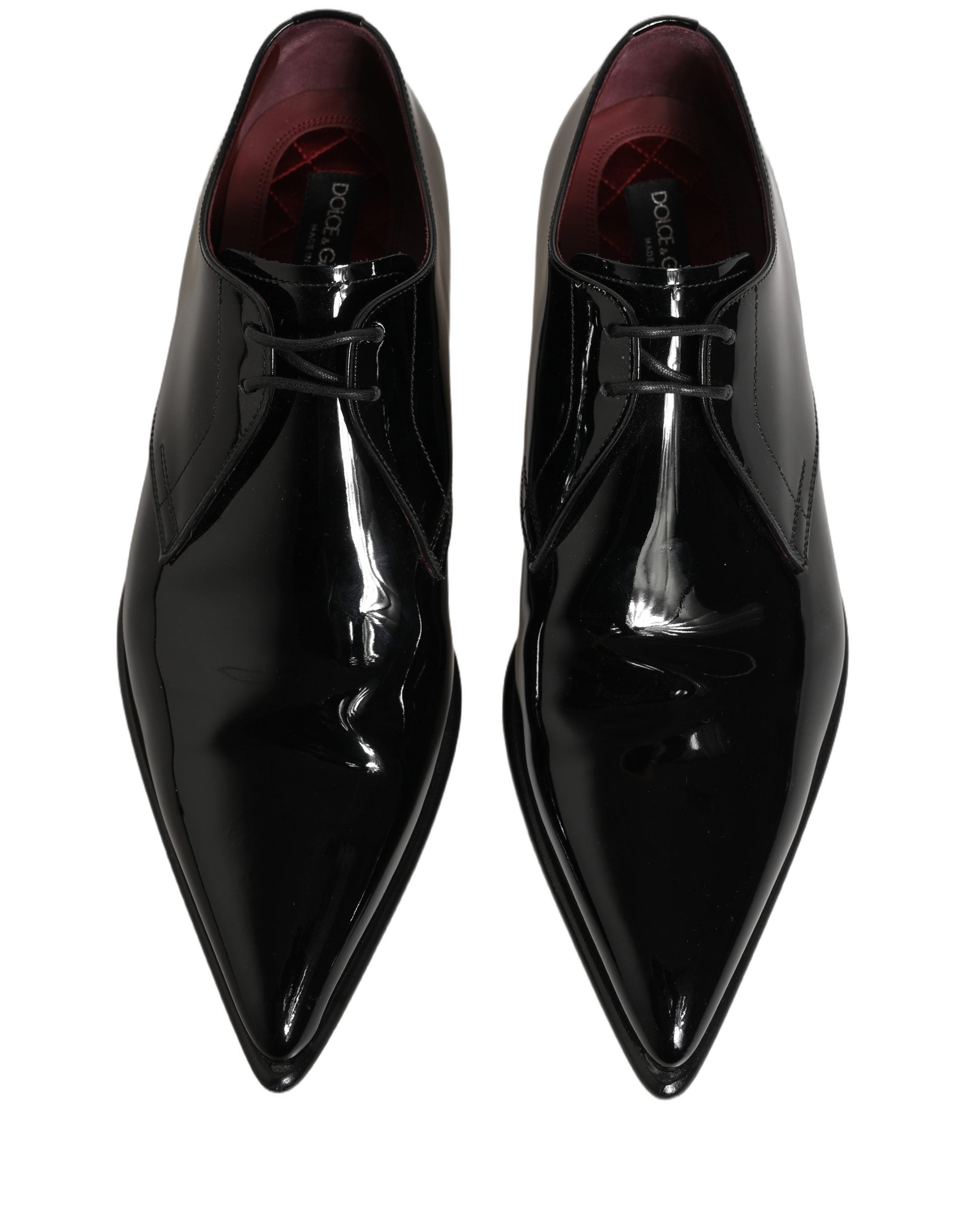 Dolce & Gabbana Black Leather Men Derby Dress Formal Shoes