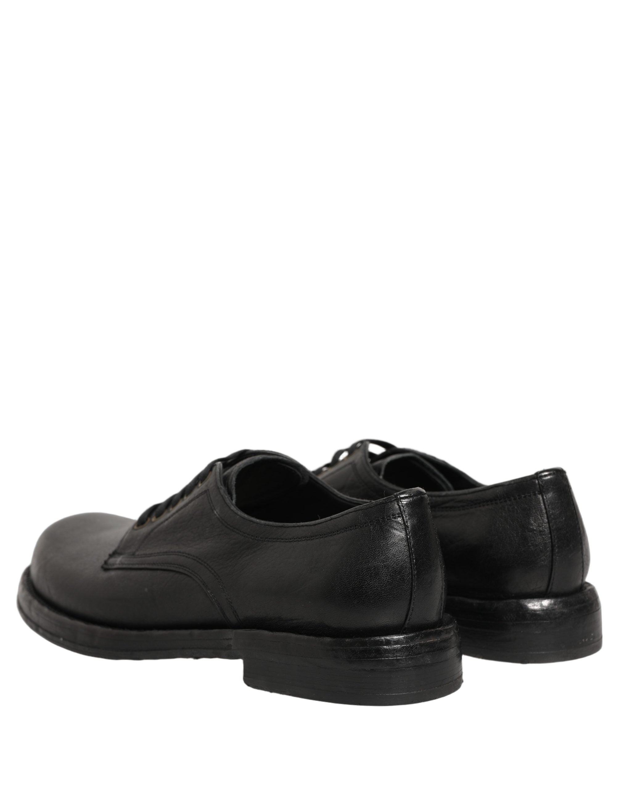 Dolce & Gabbana Black Leather Lace Up Derby Dress Men Shoes