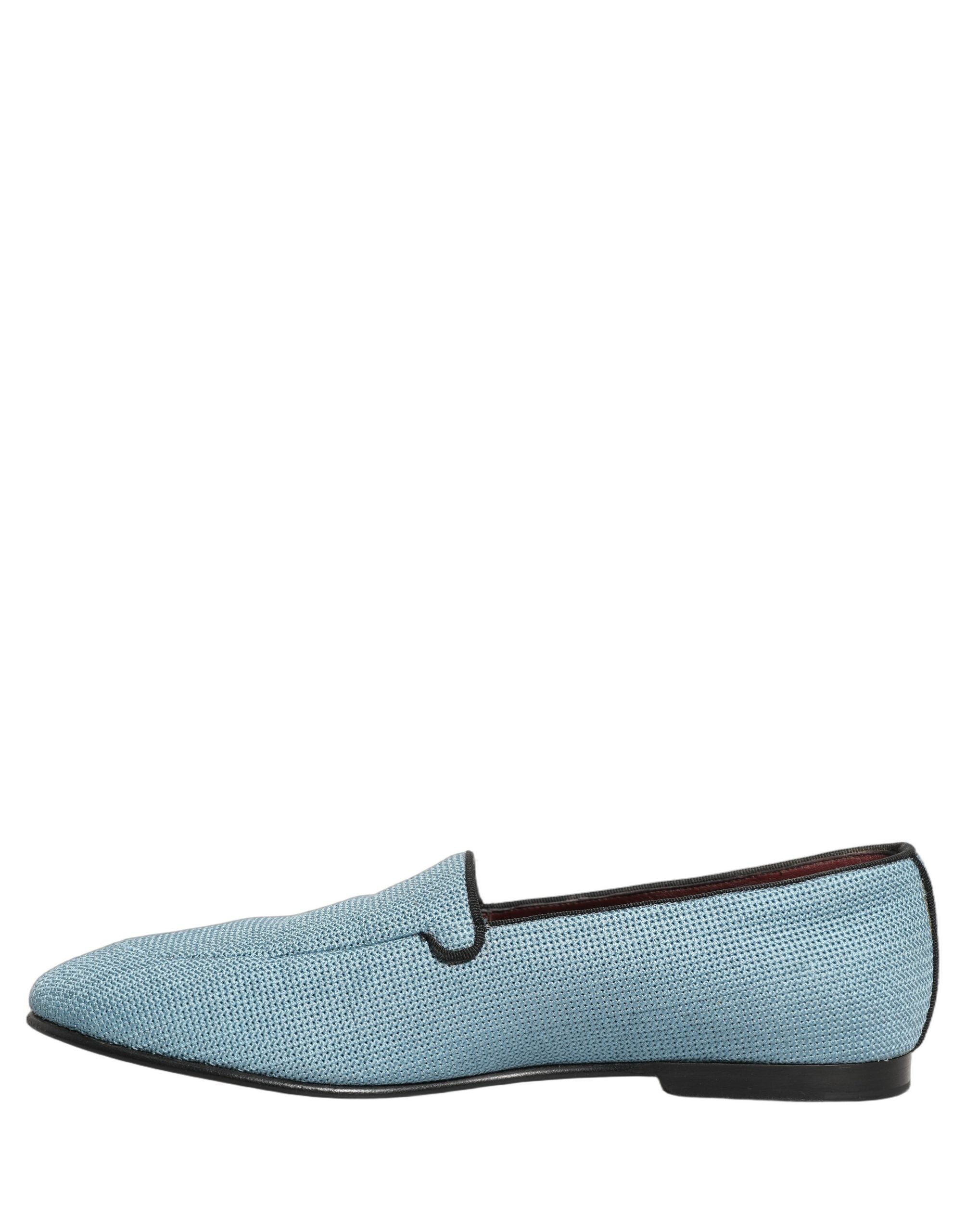 Dolce & Gabbana Blue Woven Men Slip On Dress Loafers Shoes