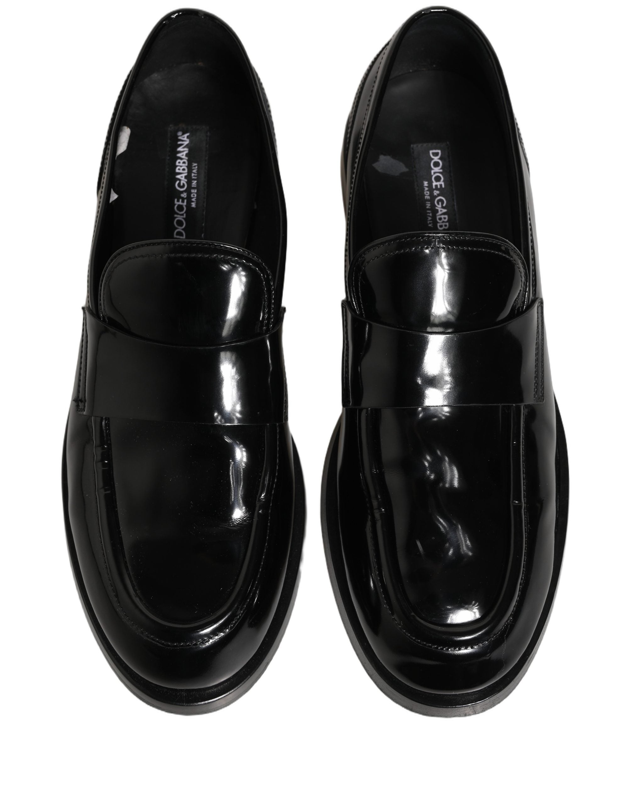 Dolce & Gabbana Black Leather Formal Men Dress Loafers Shoes