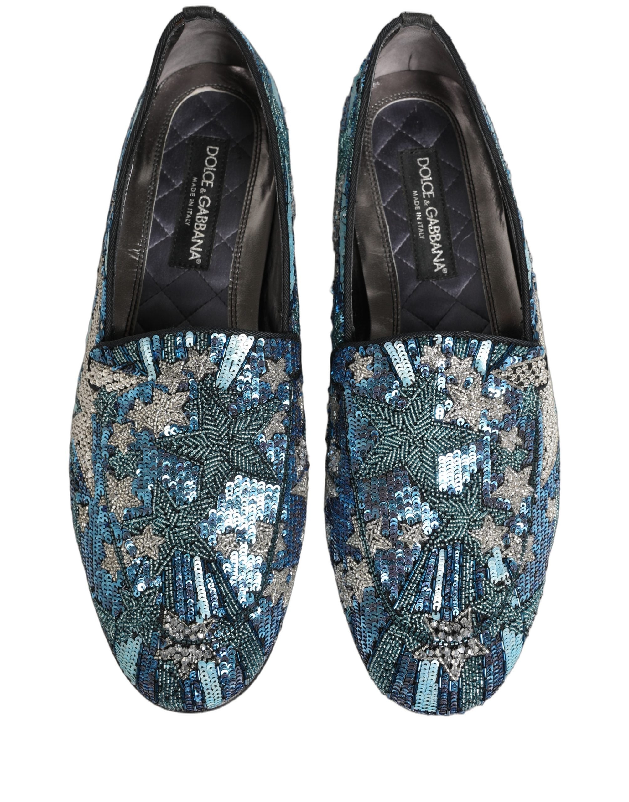 Pre-Owned Dolce & Gabbana Multicolor Embroidered Sequin Loafers Shoes