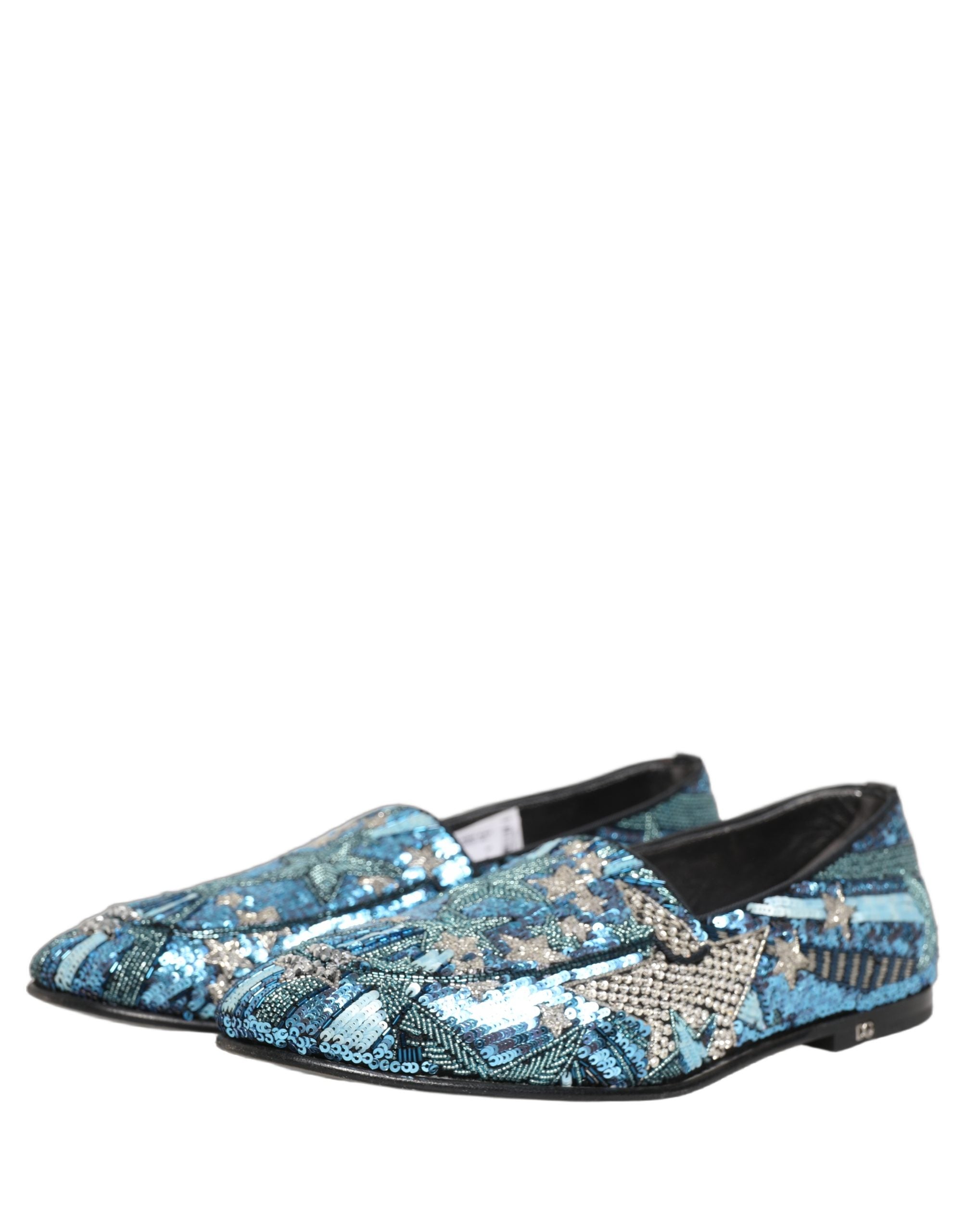 Pre-Owned Dolce & Gabbana Multicolor Embroidered Sequin Loafers Shoes