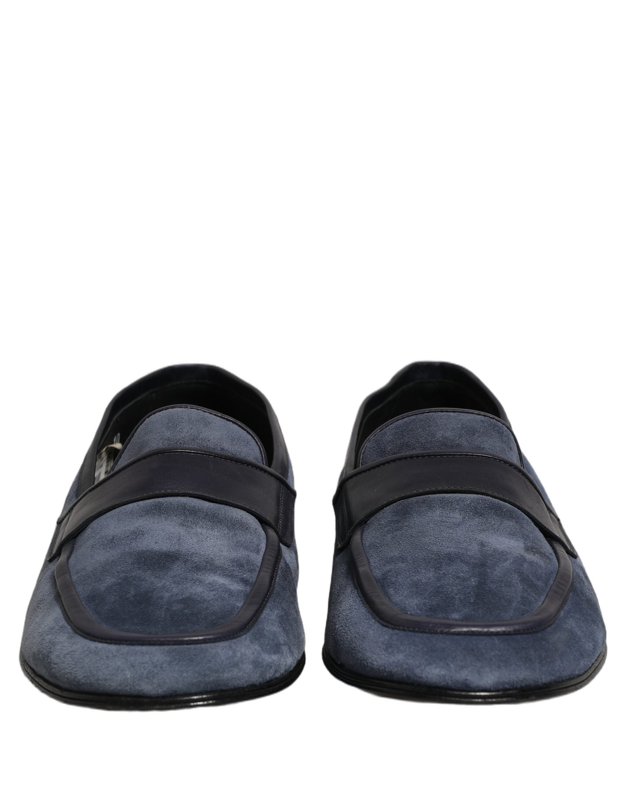 Dolce & Gabbana Blue Suede Leather Loafers Moccasins Shoes