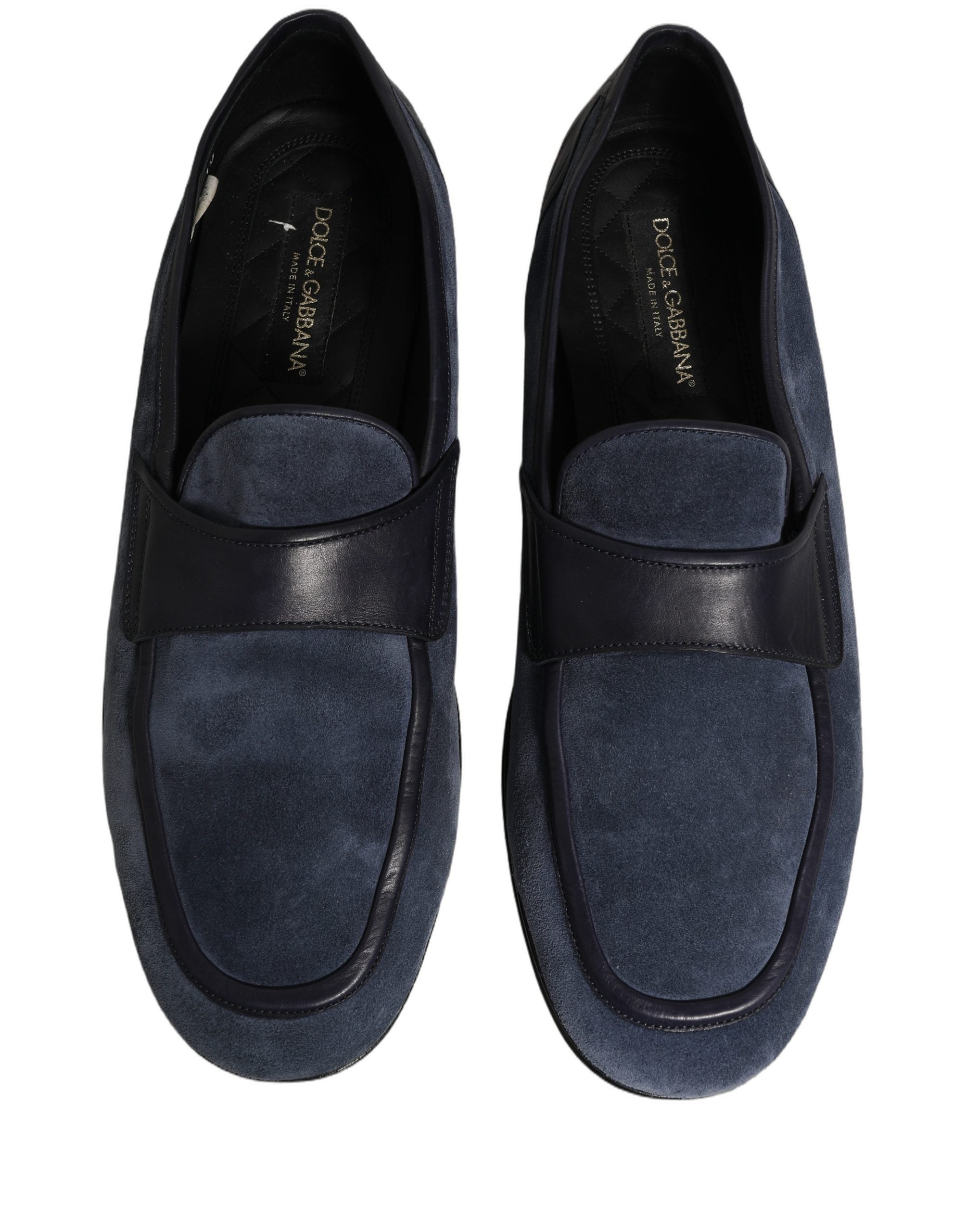 Dolce & Gabbana Blue Suede Leather Loafers Moccasins Shoes
