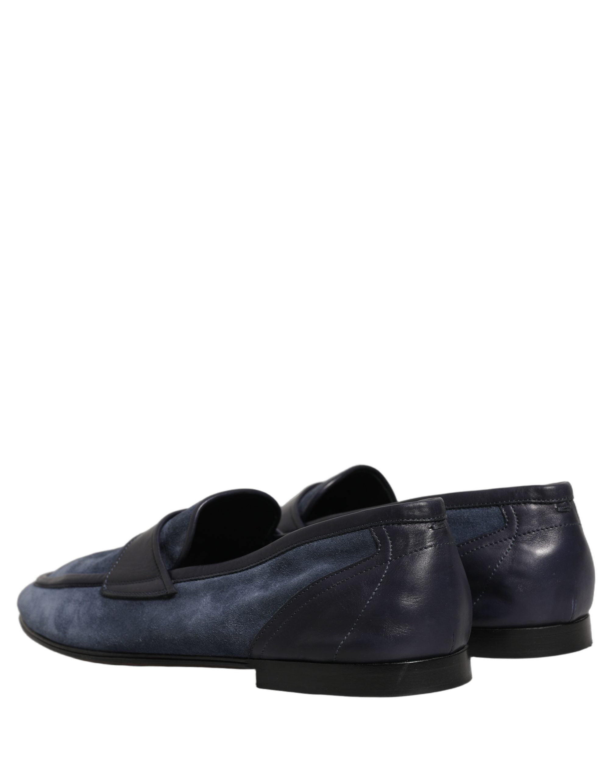 Dolce & Gabbana Blue Suede Leather Loafers Moccasins Shoes