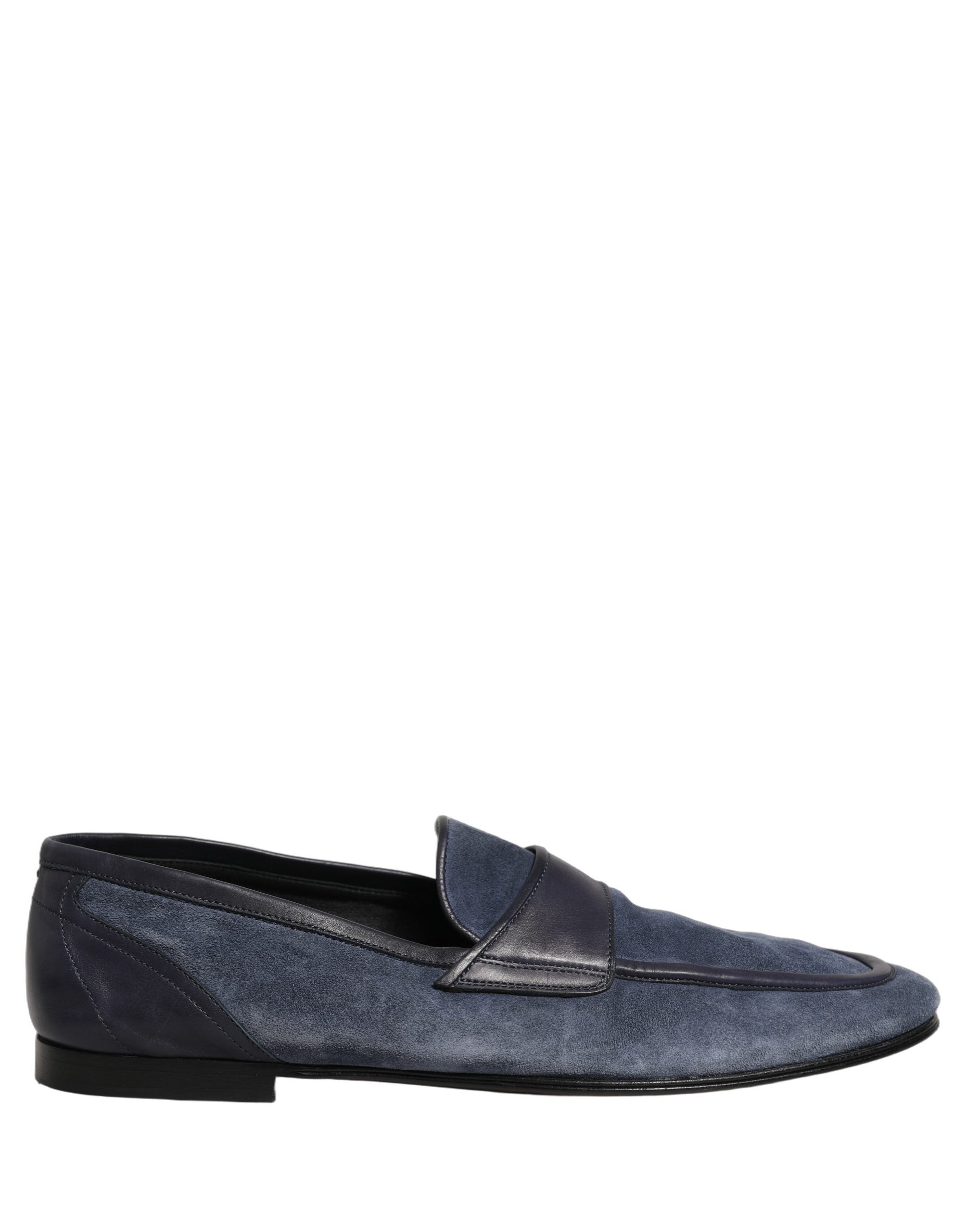 Dolce & Gabbana Blue Suede Leather Loafers Moccasins Shoes