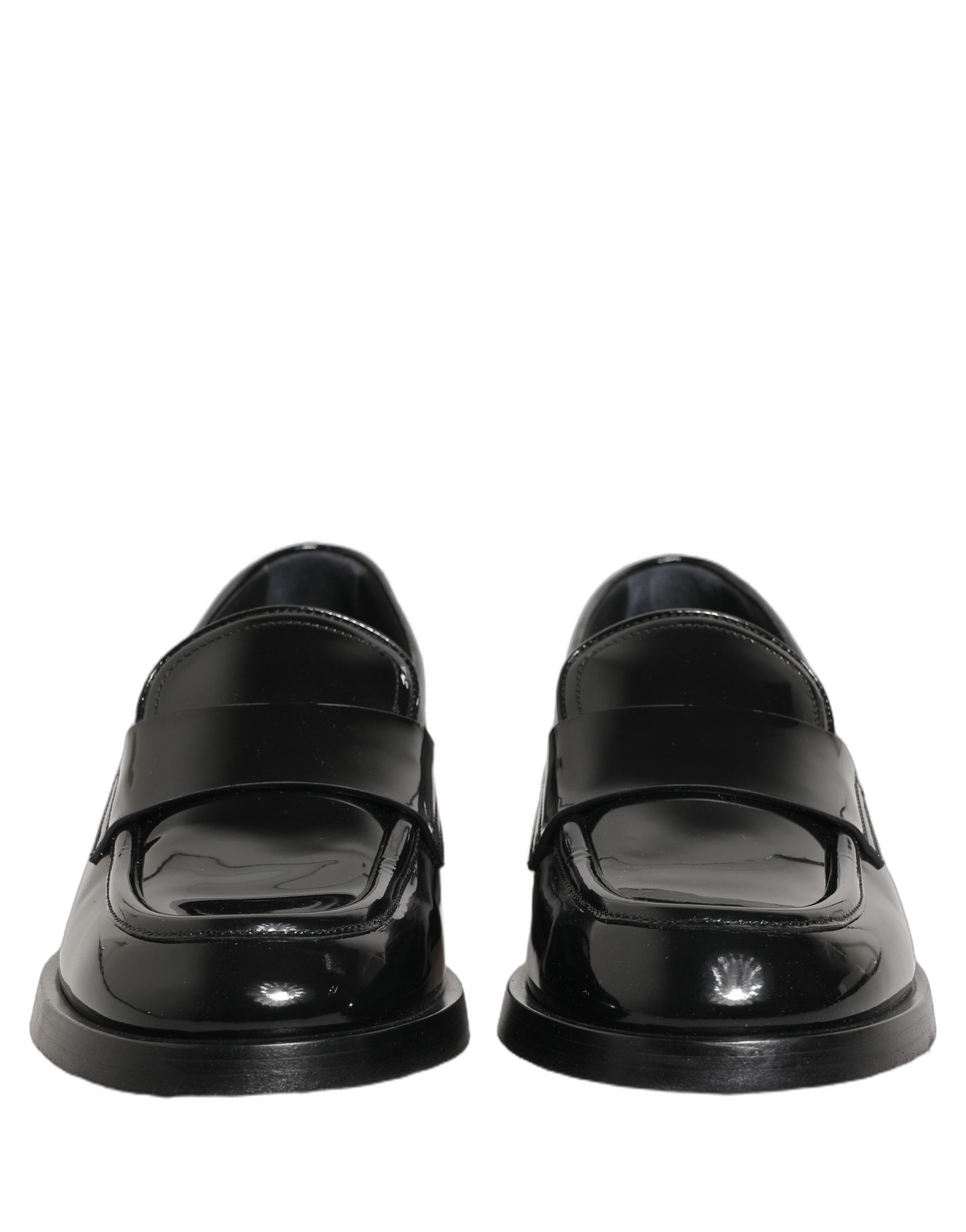 Dolce & Gabbana Black Leather Formal Men Dress Loafers Shoes