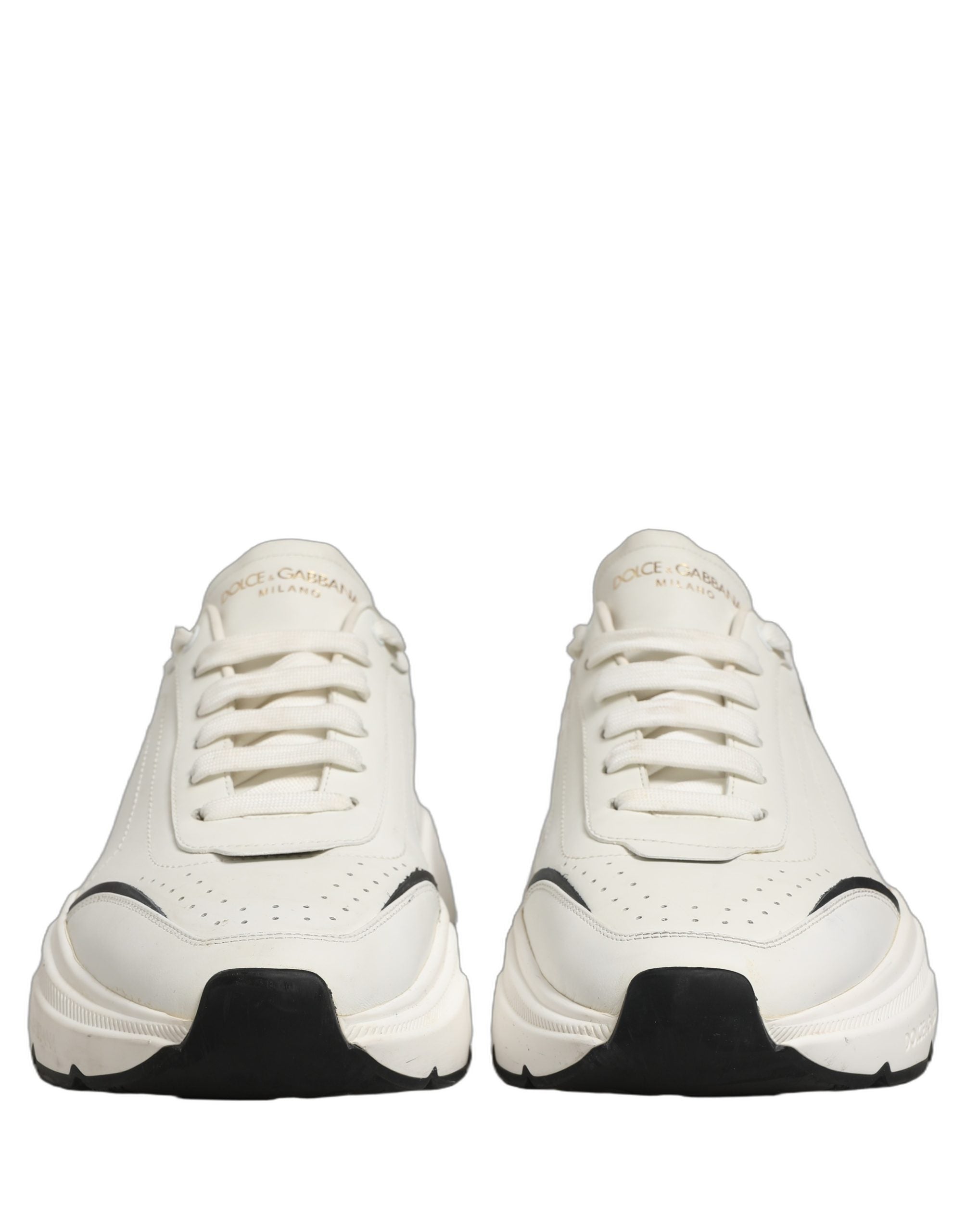 Dolce & Gabbana White Black Daymaster Low Top Sneakers Shoes