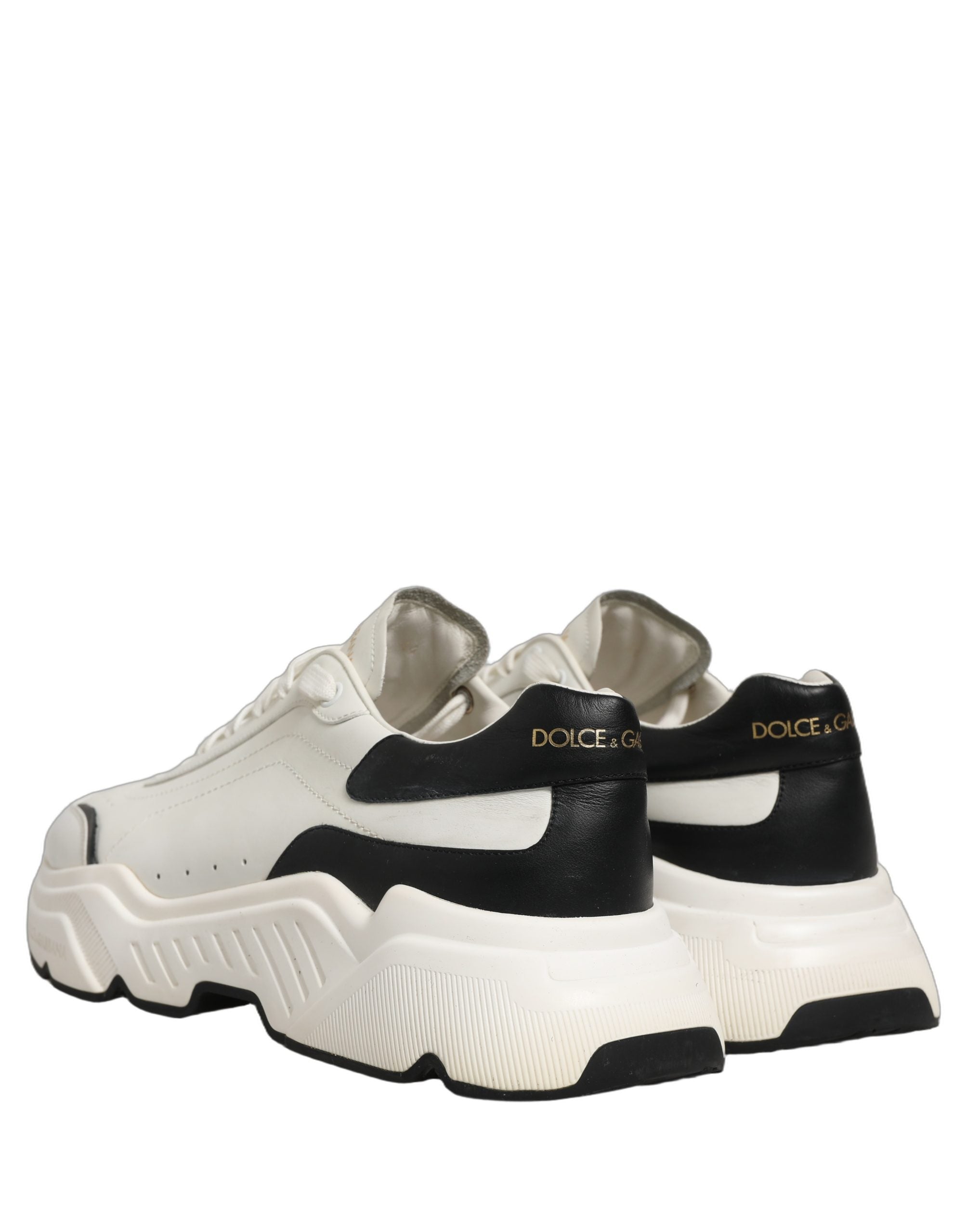 Dolce & Gabbana White Black Daymaster Low Top Sneakers Shoes