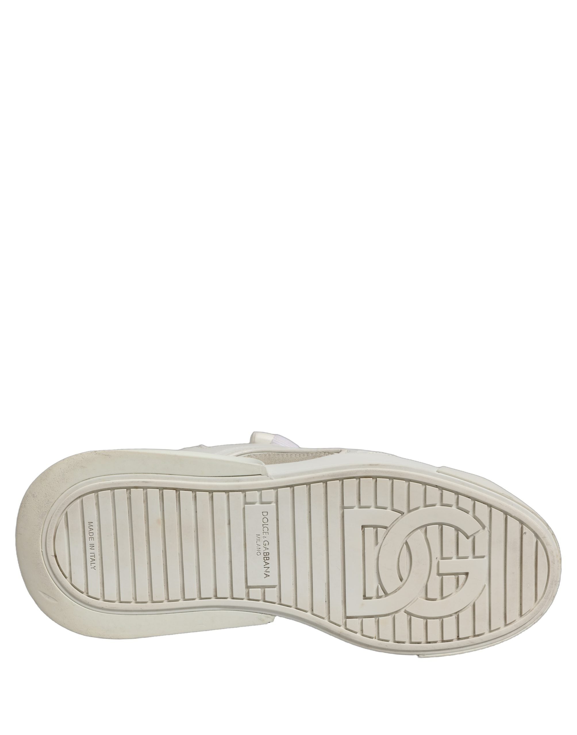 Dolce & Gabbana White Leather Portofino Space Sneakers Shoes