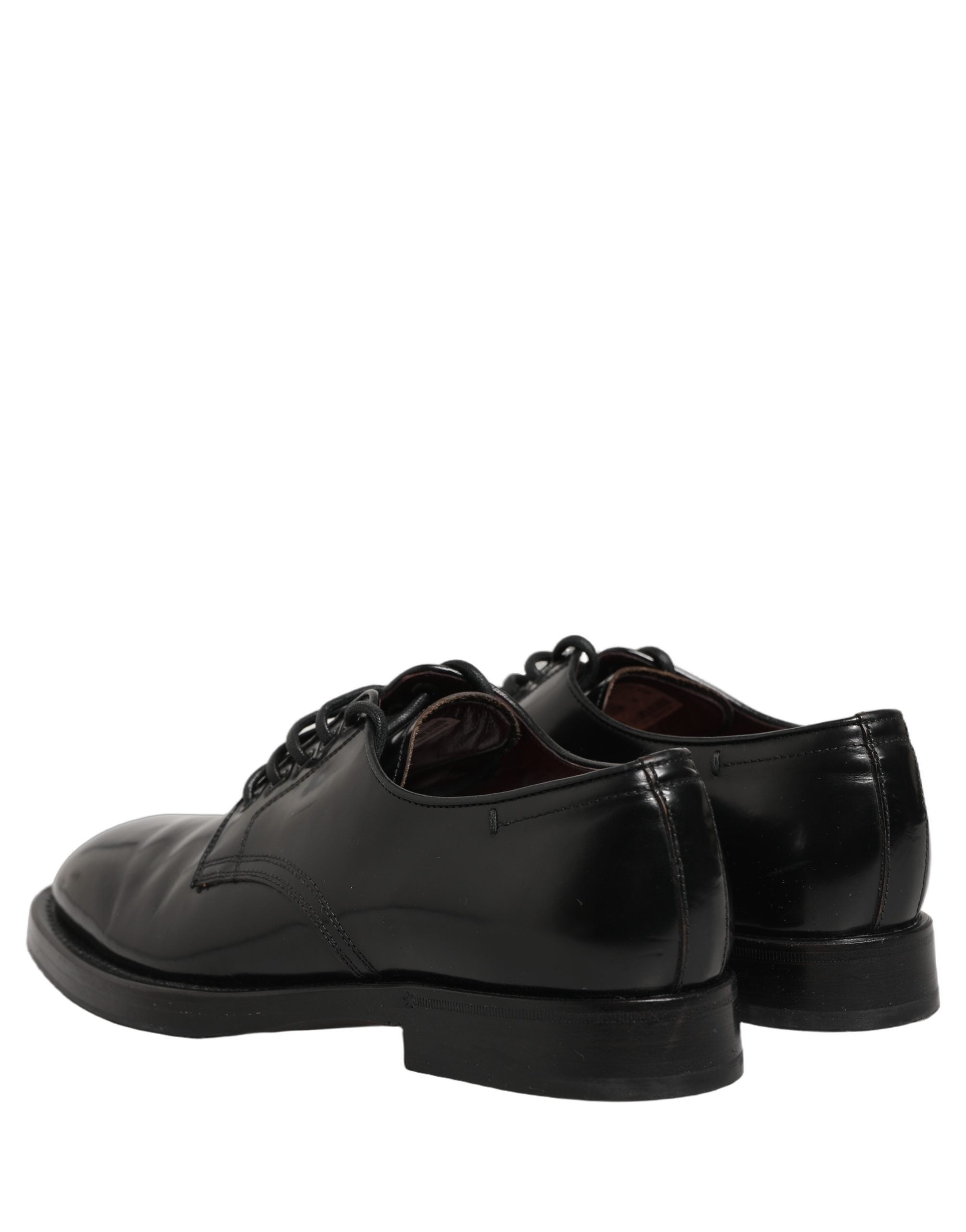 Dolce & Gabbana Black Leather Lace Up Derby Dress Men Shoes