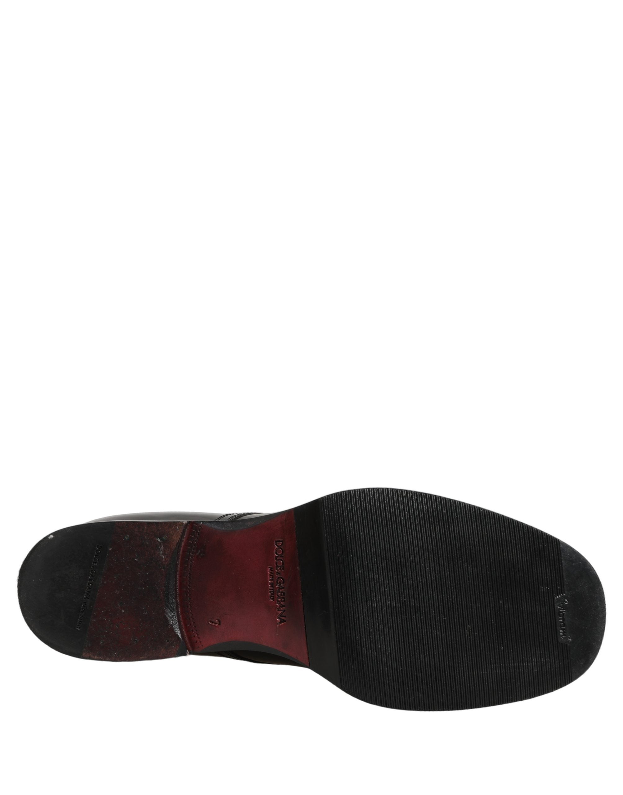 Dolce & Gabbana Black Leather Lace Up Derby Dress Men Shoes