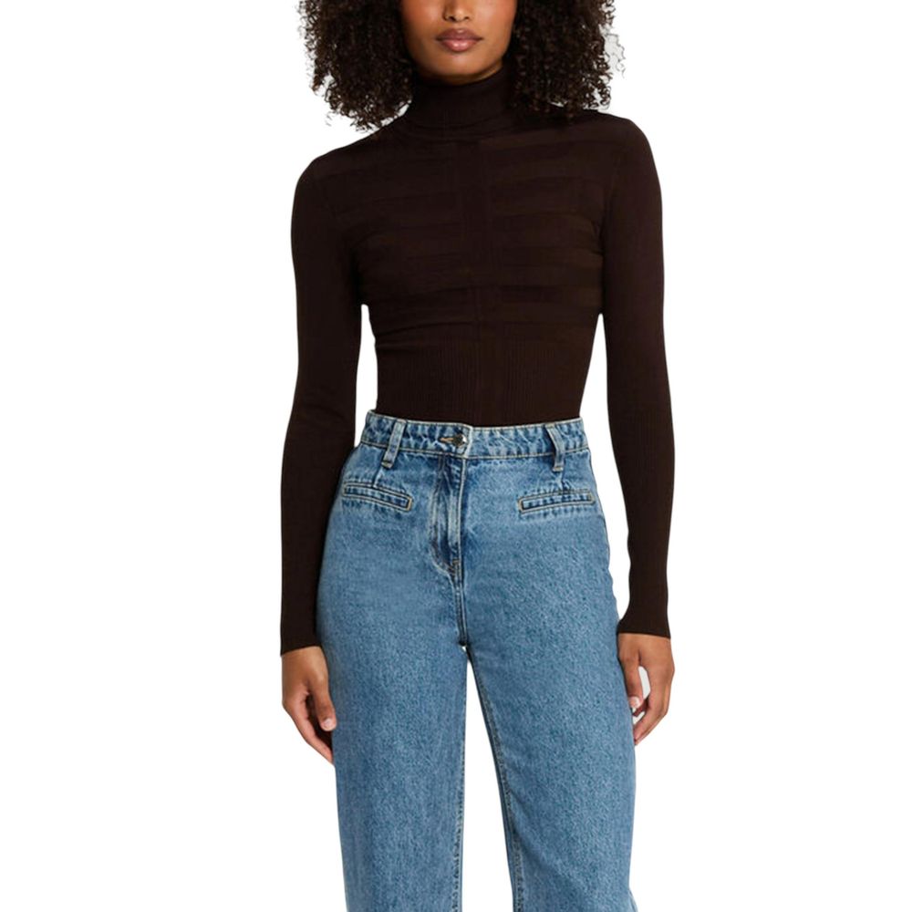 Morgan De Toi Chocolate Brown Turtleneck