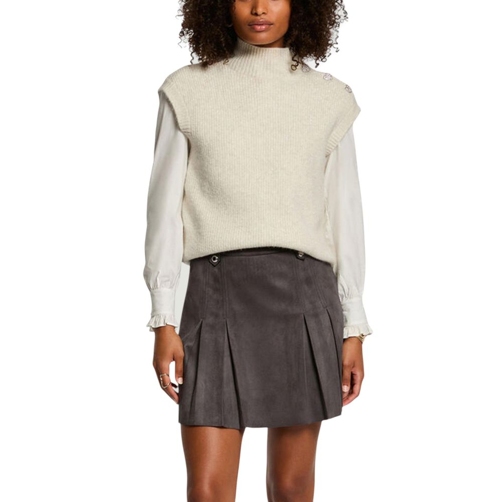 Morgan De Toi Beige Knit Sleeveless Sweater