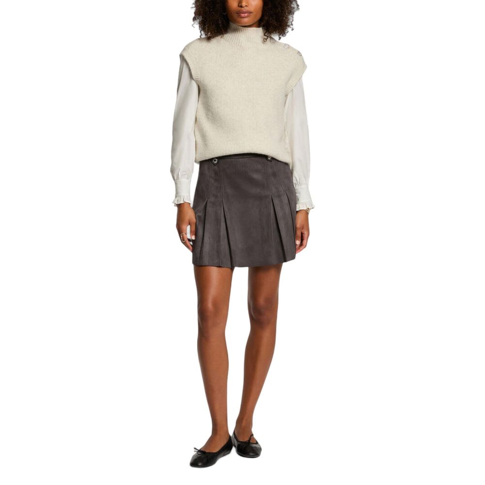 Morgan De Toi Beige Knit Sleeveless Sweater