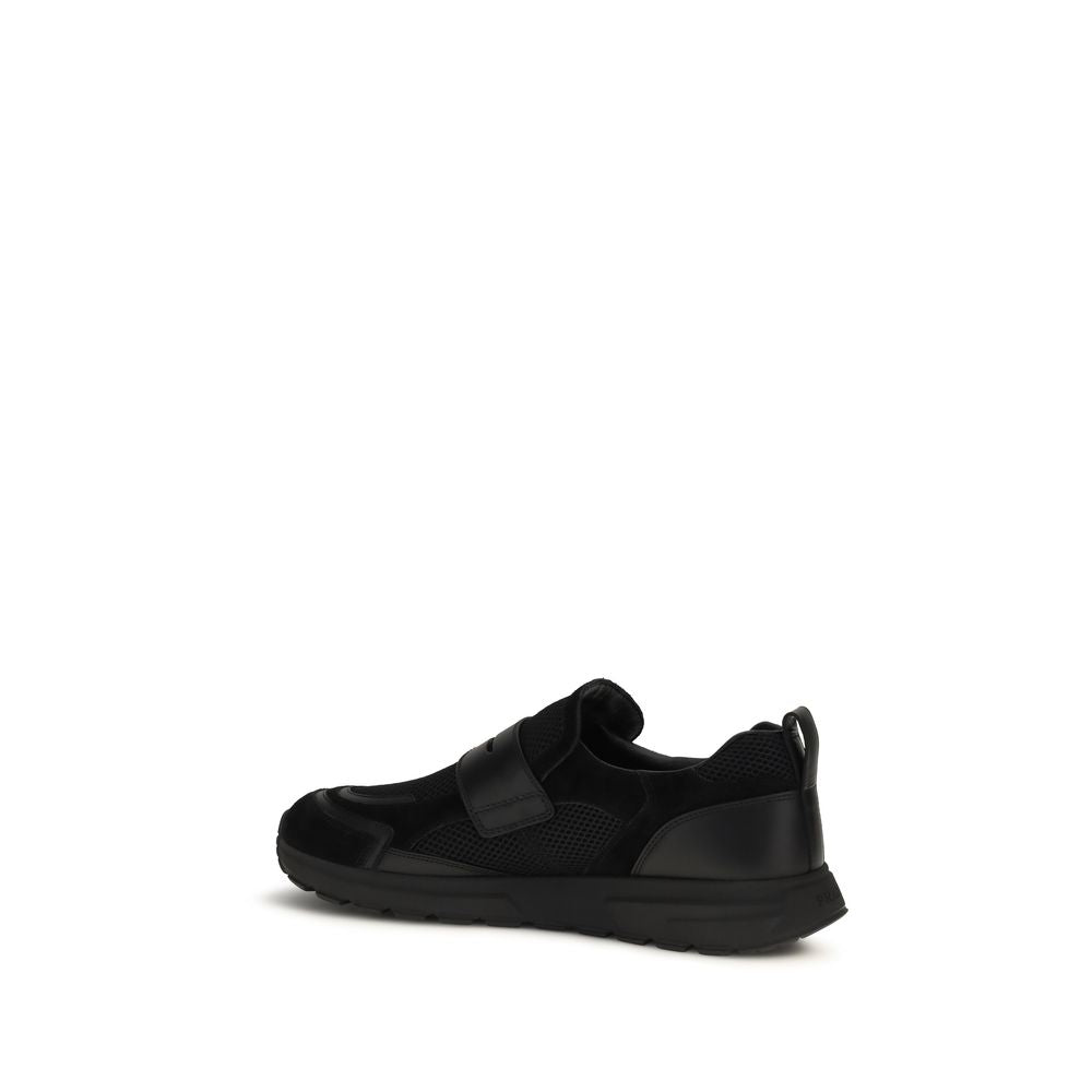 Prada Black Leather Athletic Sneakers