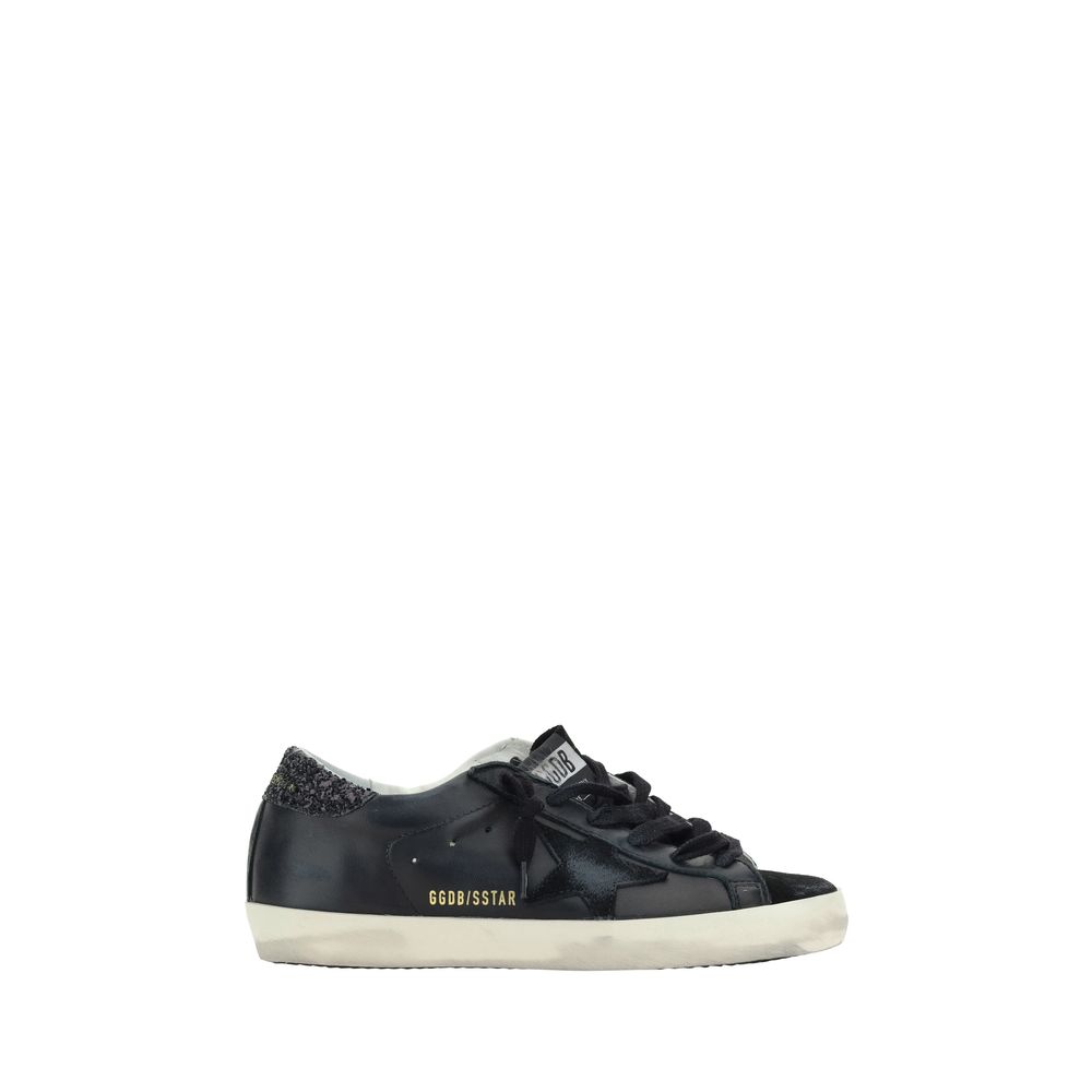 Golden Goose Black Calfskin Super Star Sneakers