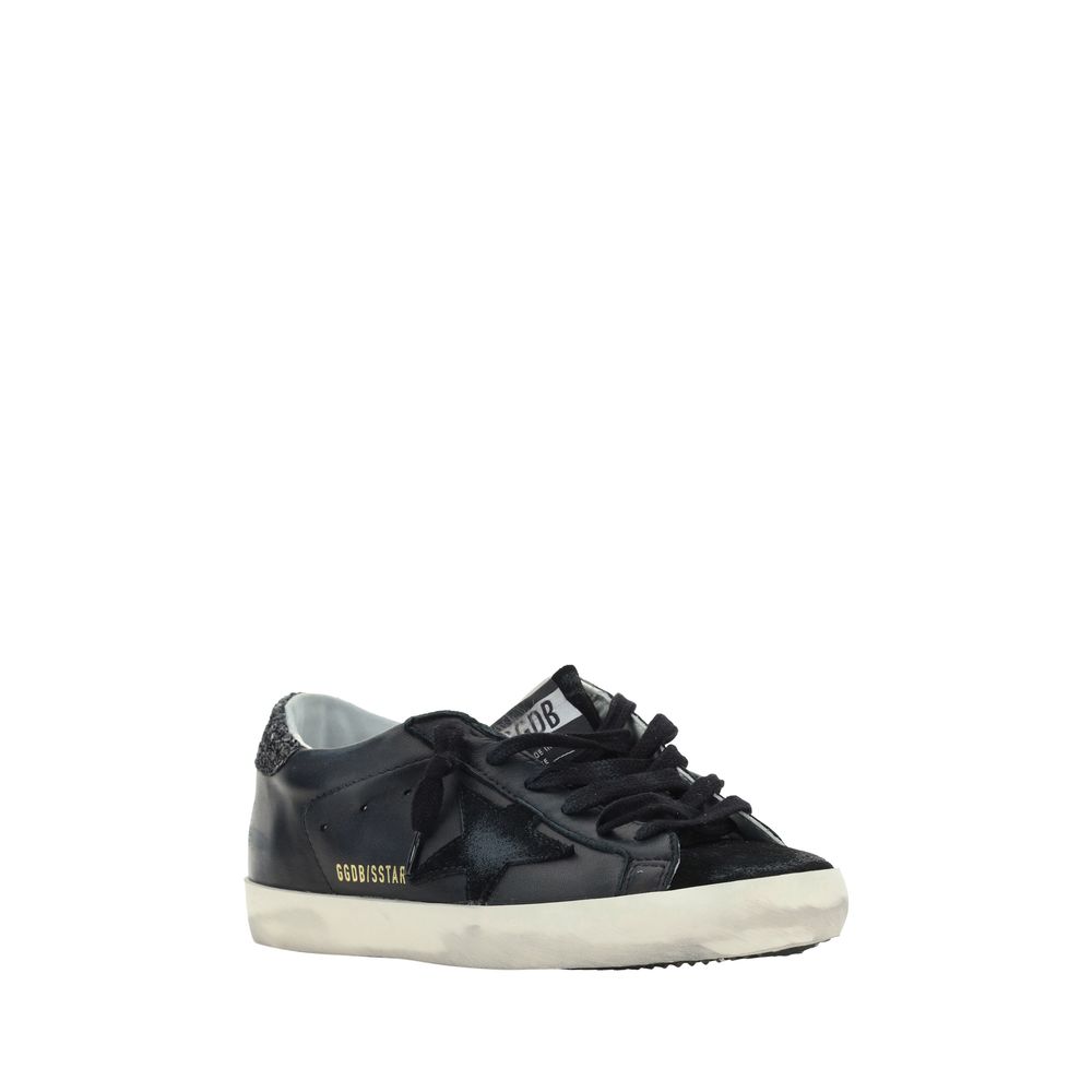 Golden Goose Black Calfskin Super Star Sneakers
