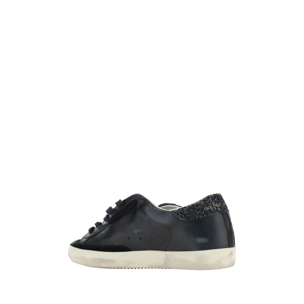 Golden Goose Black Calfskin Super Star Sneakers