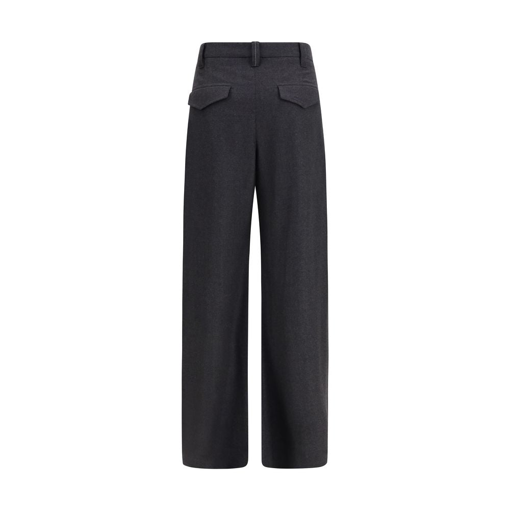 Brunello Cucinelli Gray Wool Dress Pants
