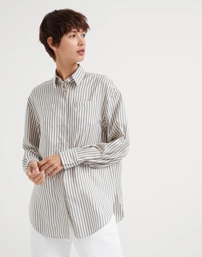 Brunello Cucinelli Multicolor Silk Shirt