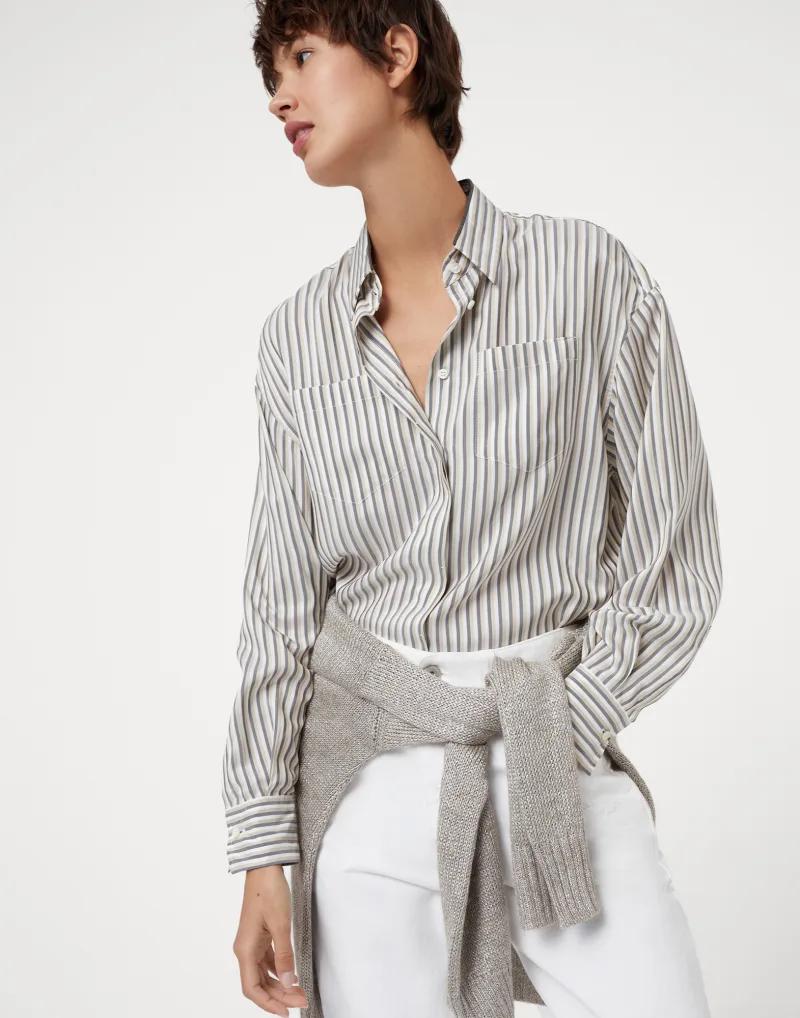 Brunello Cucinelli Multicolor Silk Shirt