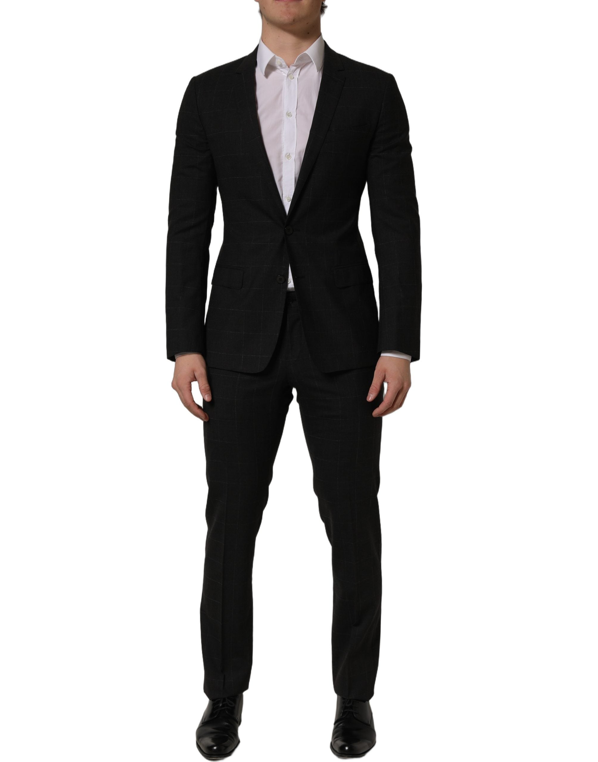 Dolce & Gabbana Dark Gray Wool Slim Fit Formal 2 Piece Men Suit