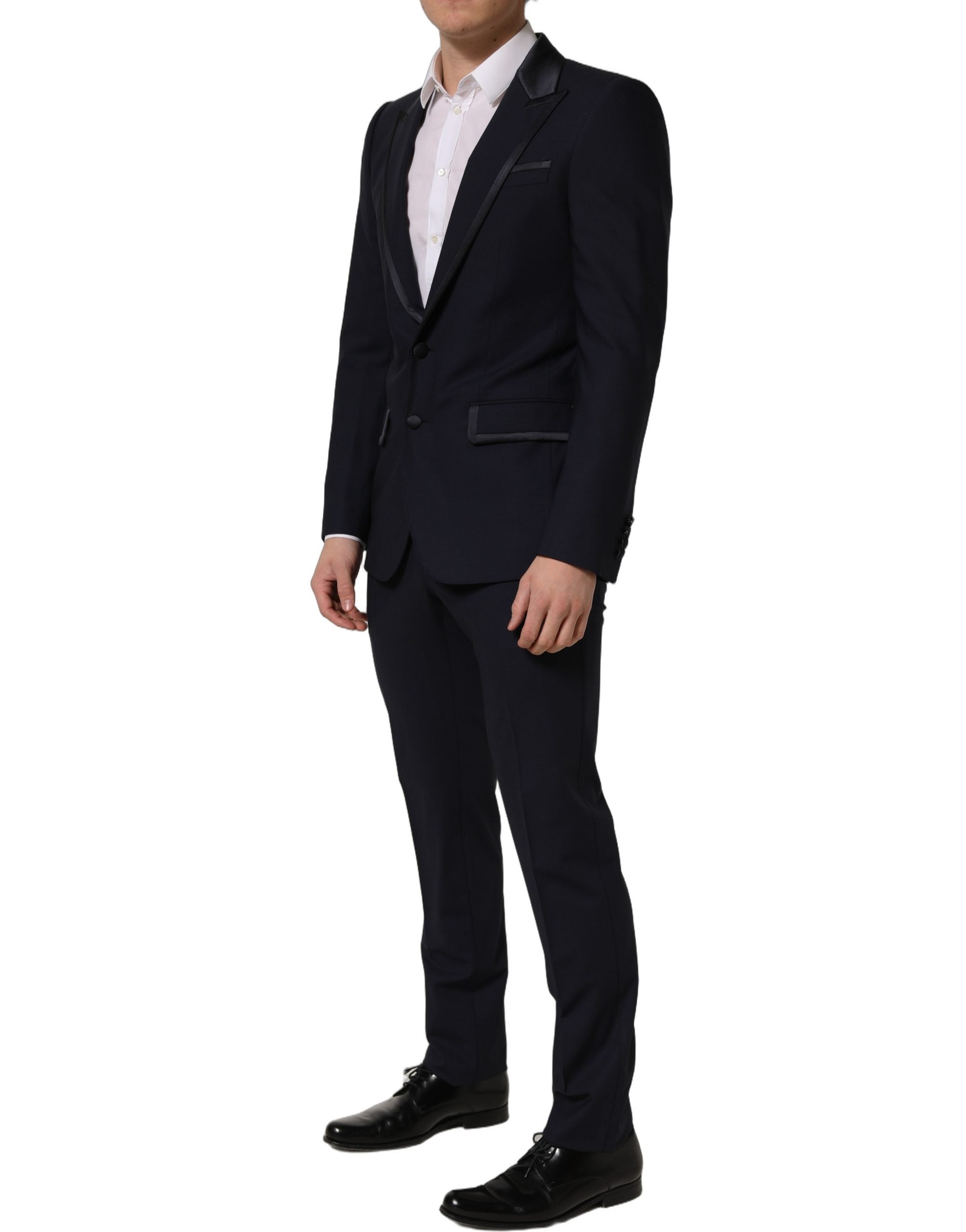 Pre-Owned Dolce & Gabbana Dark Blue Wool Slim Fit Formal 2 Piece Men Suit