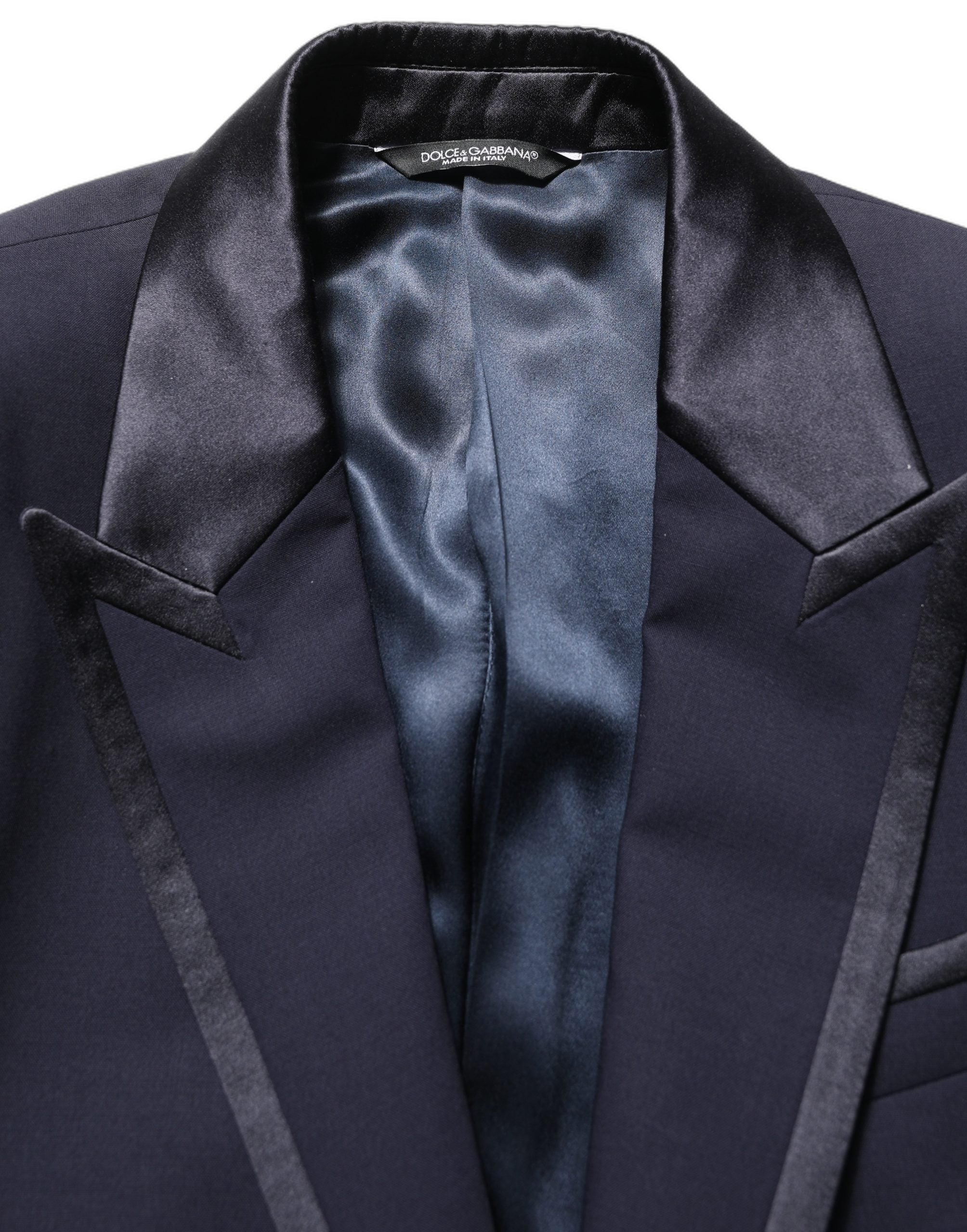 Pre-Owned Dolce & Gabbana Dark Blue Wool Slim Fit Formal 2 Piece Men Suit