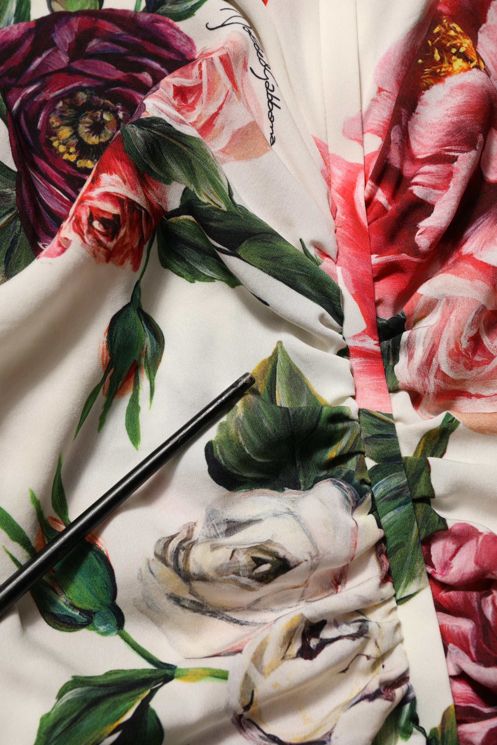 Dolce & Gabbana White Floral Sheath Sleeveless Mini Dress