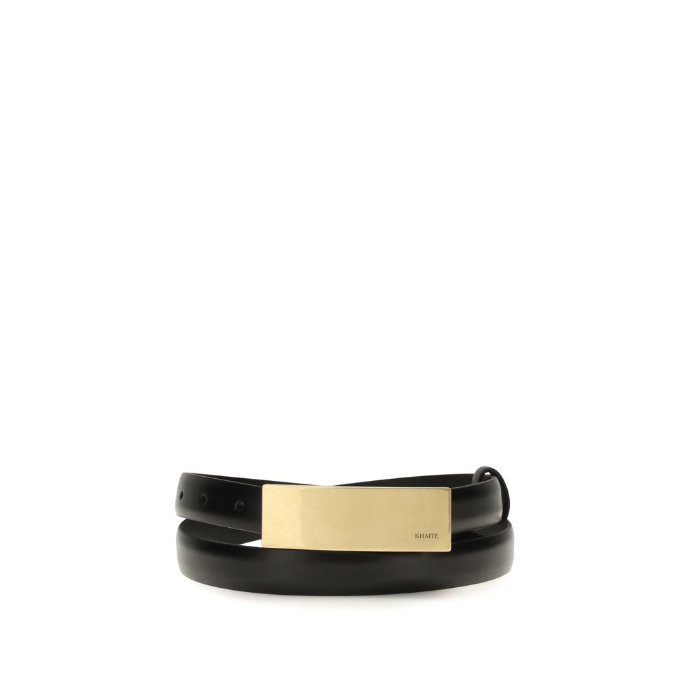 Khaite Black Leather Regular Belt
