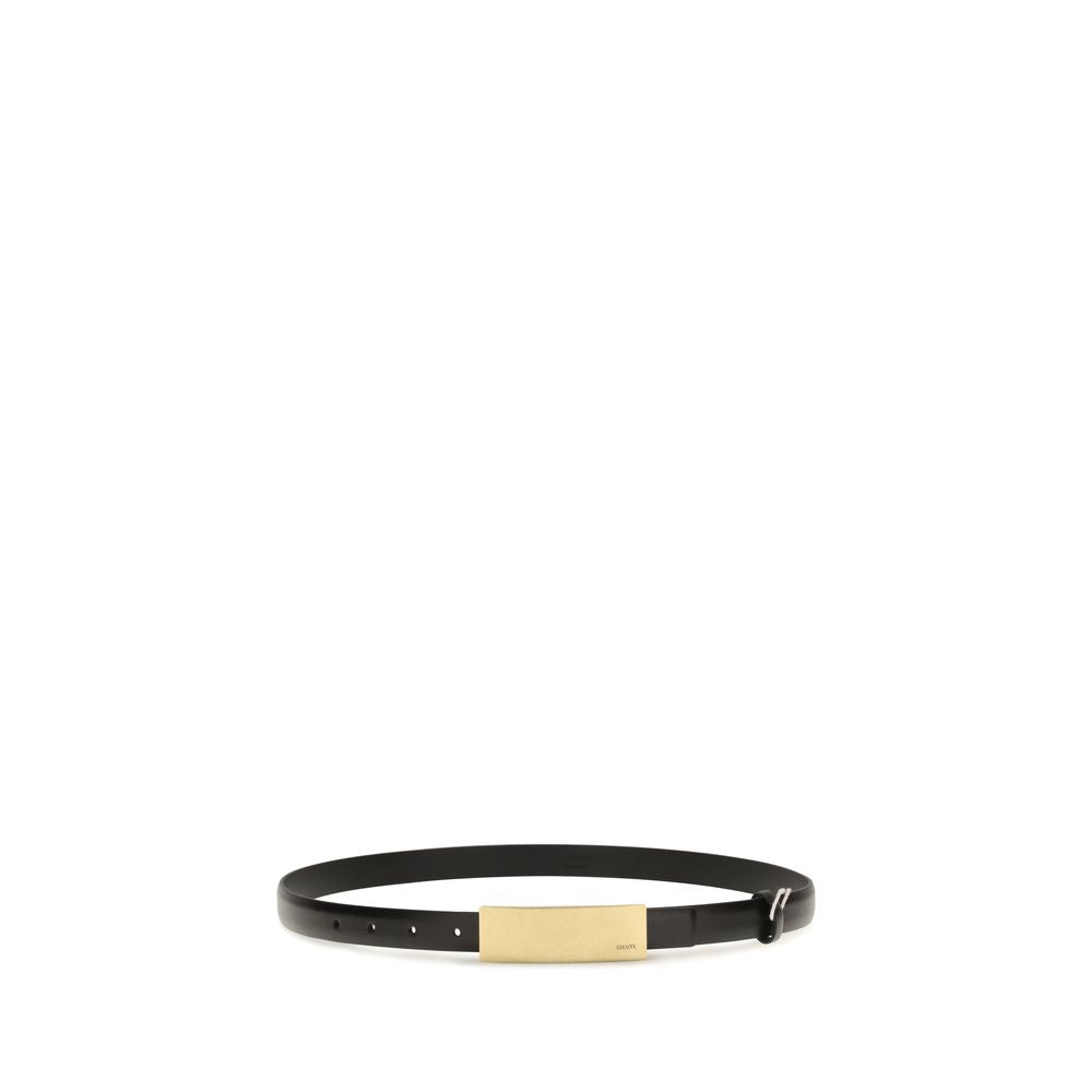 Khaite Black Leather Regular Belt