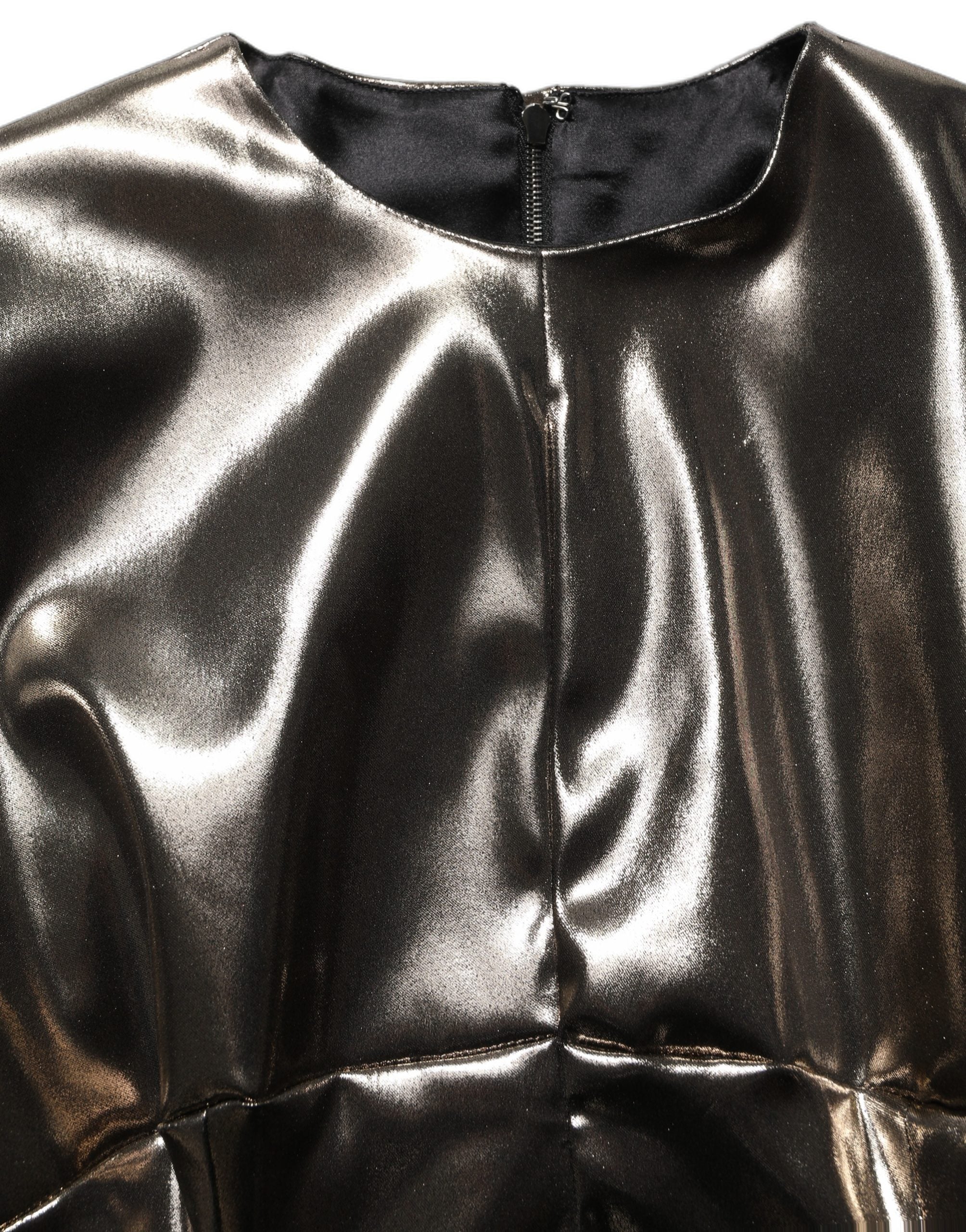 Dolce & Gabbana Metallic Gold LongSleeve Maxi Dress