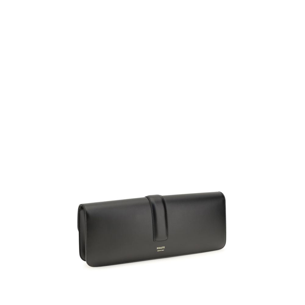 Khaite Black Leather Clutch Bag