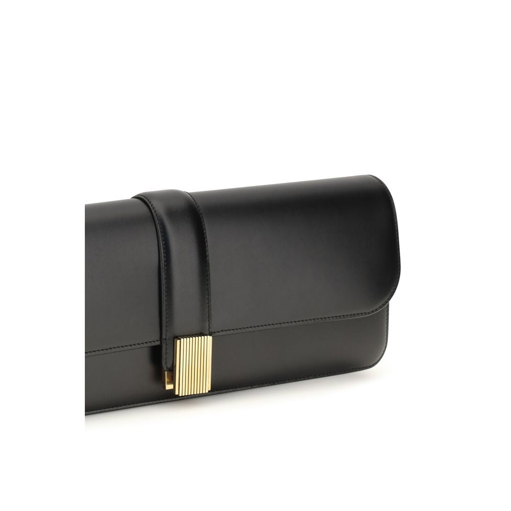 Khaite Black Leather Clutch Bag
