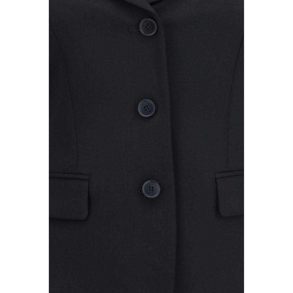 Alexander McQueen Black Wool Full-Length Jacket
