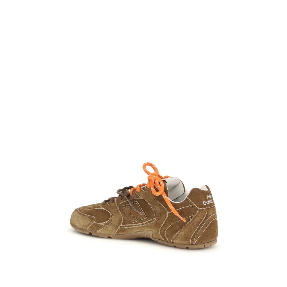 Miu Miu Brown Leather Athletic Sneakers